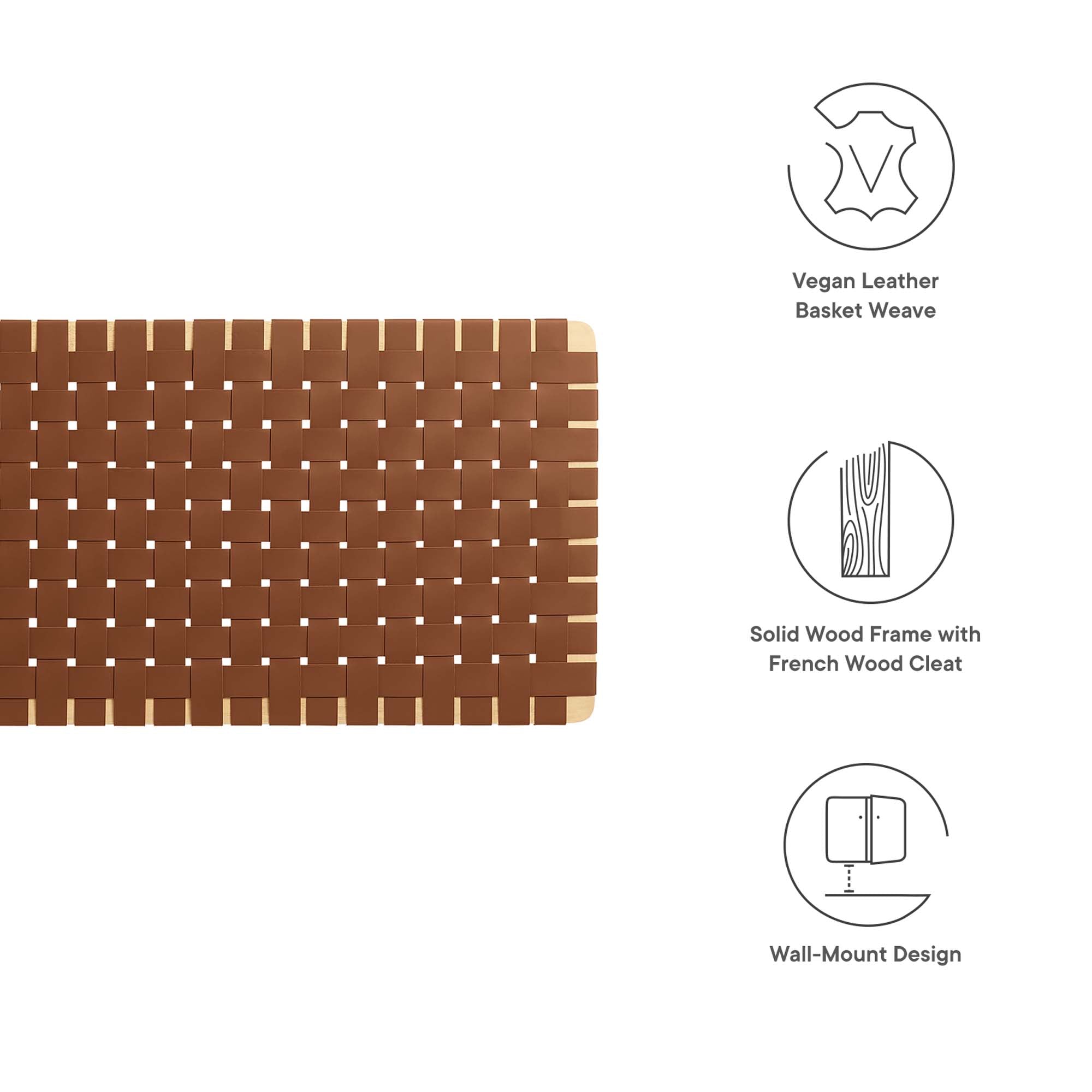 Sparta Woven Wall-Mount Vegan Leather Headboard by Modway