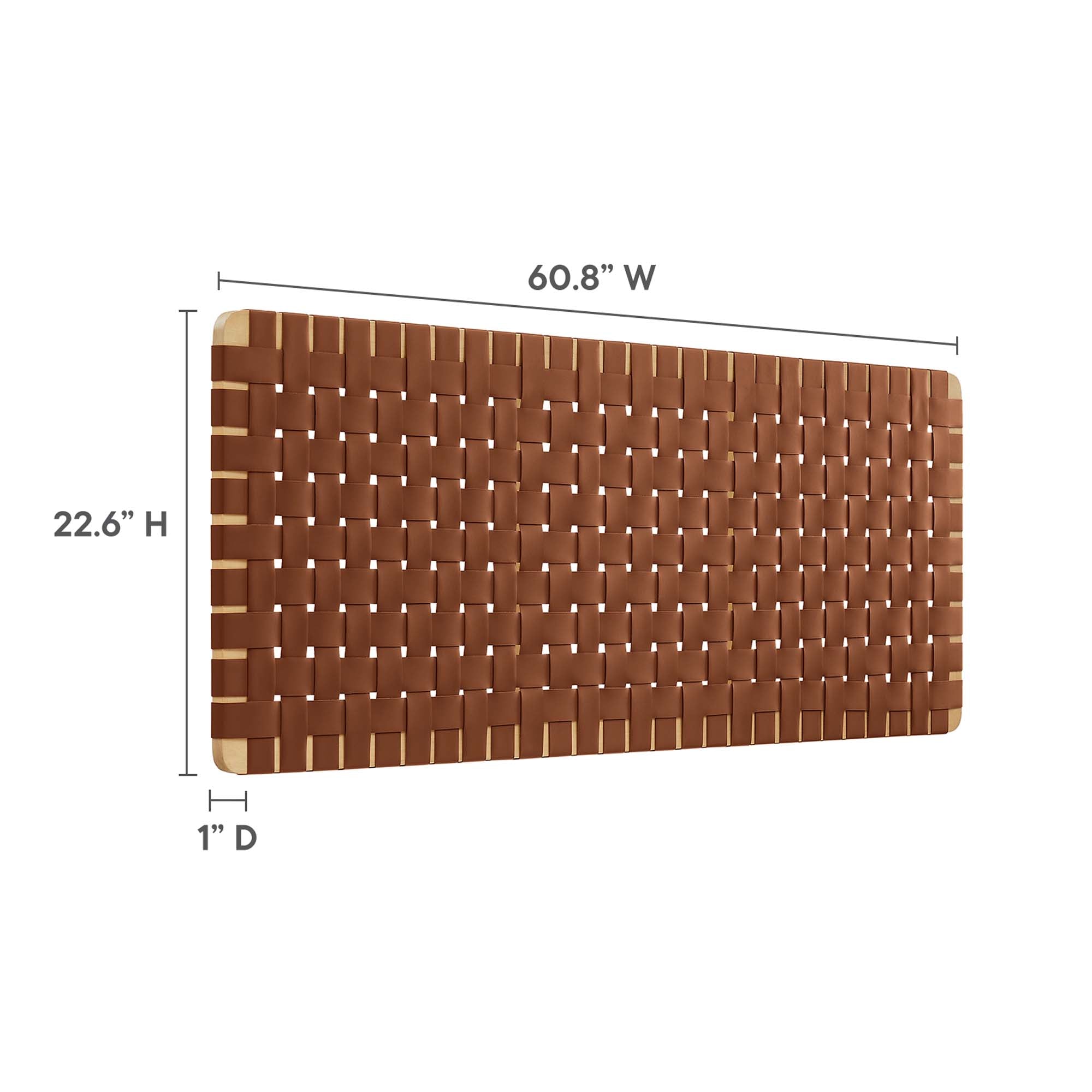 Sparta Woven Wall-Mount Vegan Leather Headboard by Modway