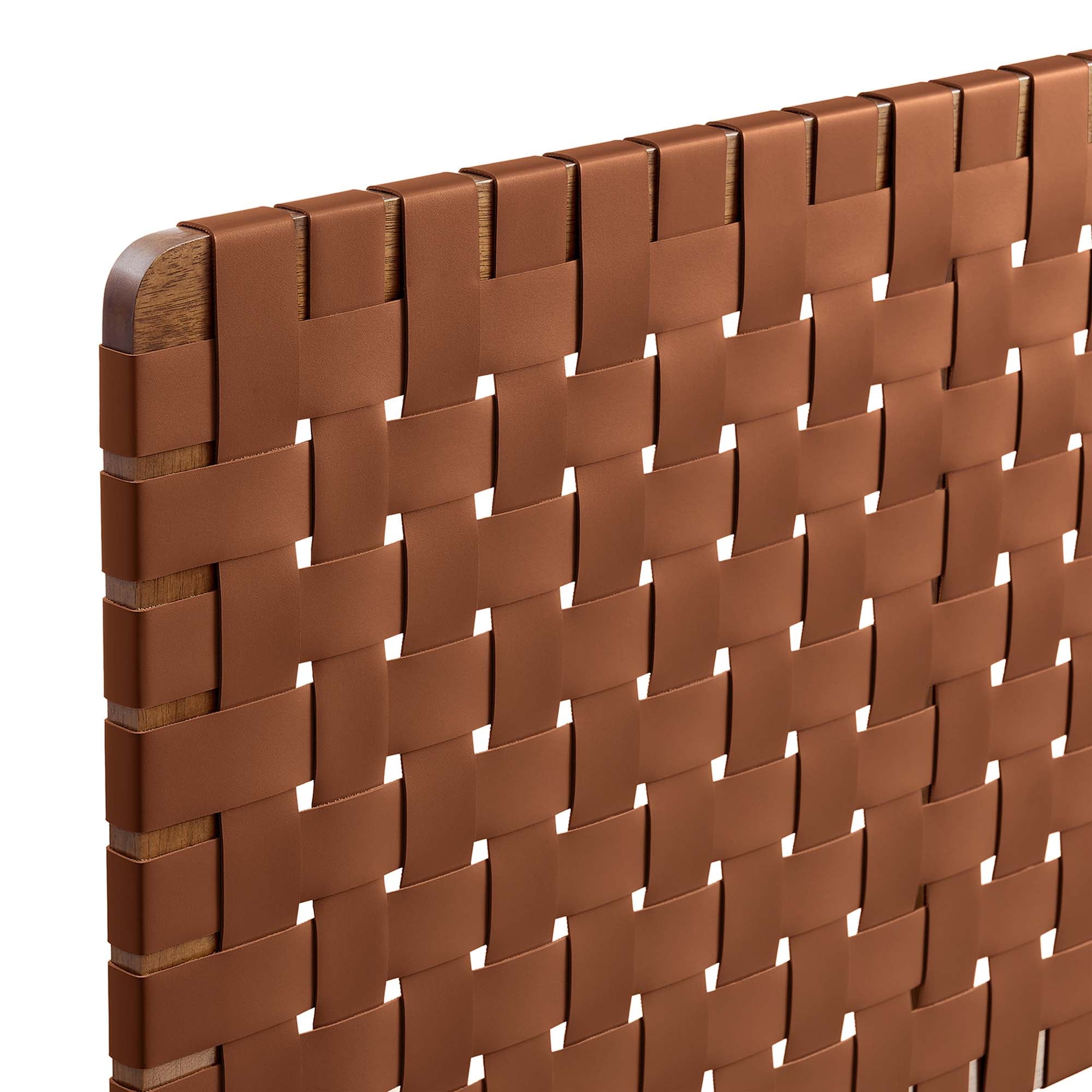 Sparta Woven Wall-Mount Vegan Leather Headboard by Modway