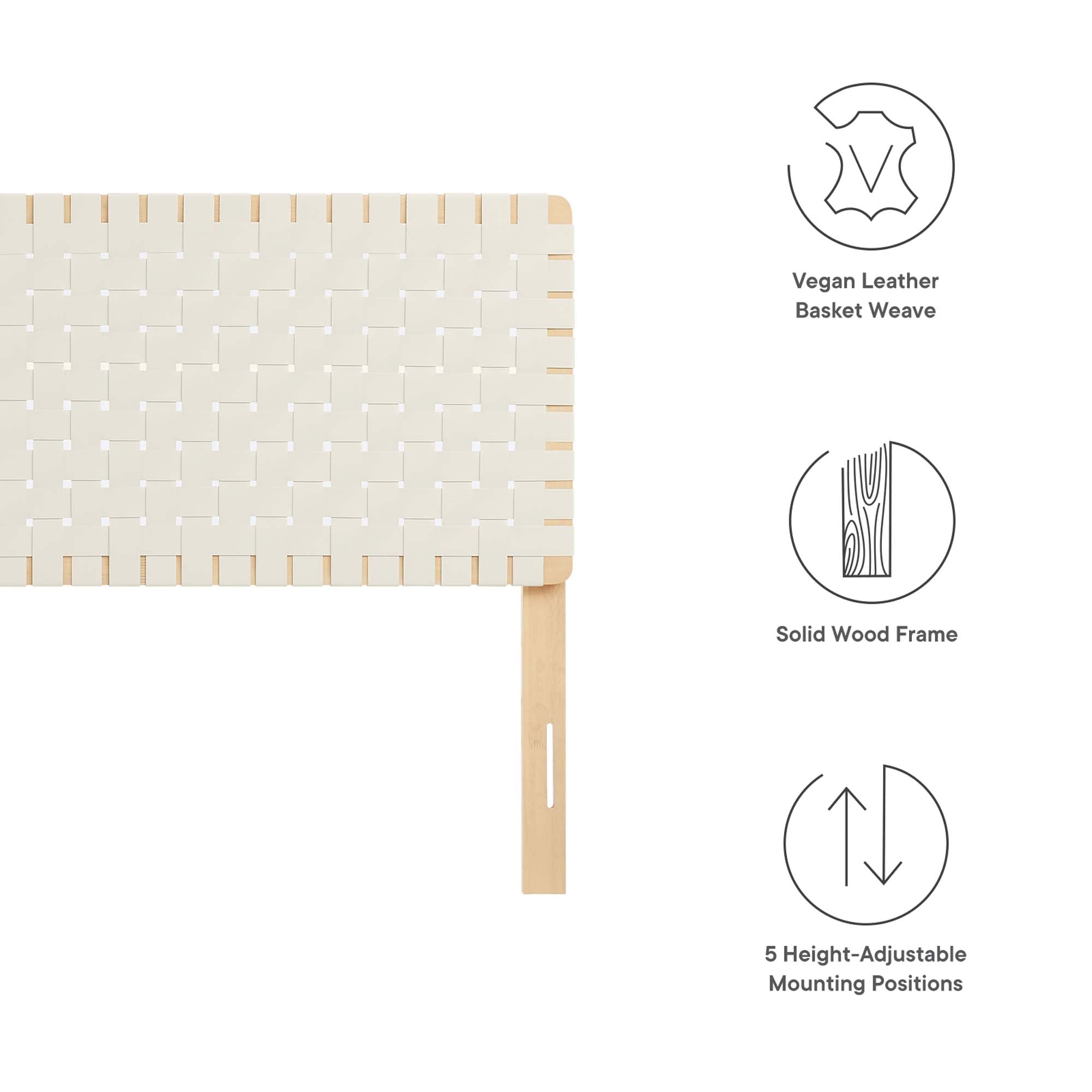 Sparta Woven Vegan Leather Headboard by Modway
