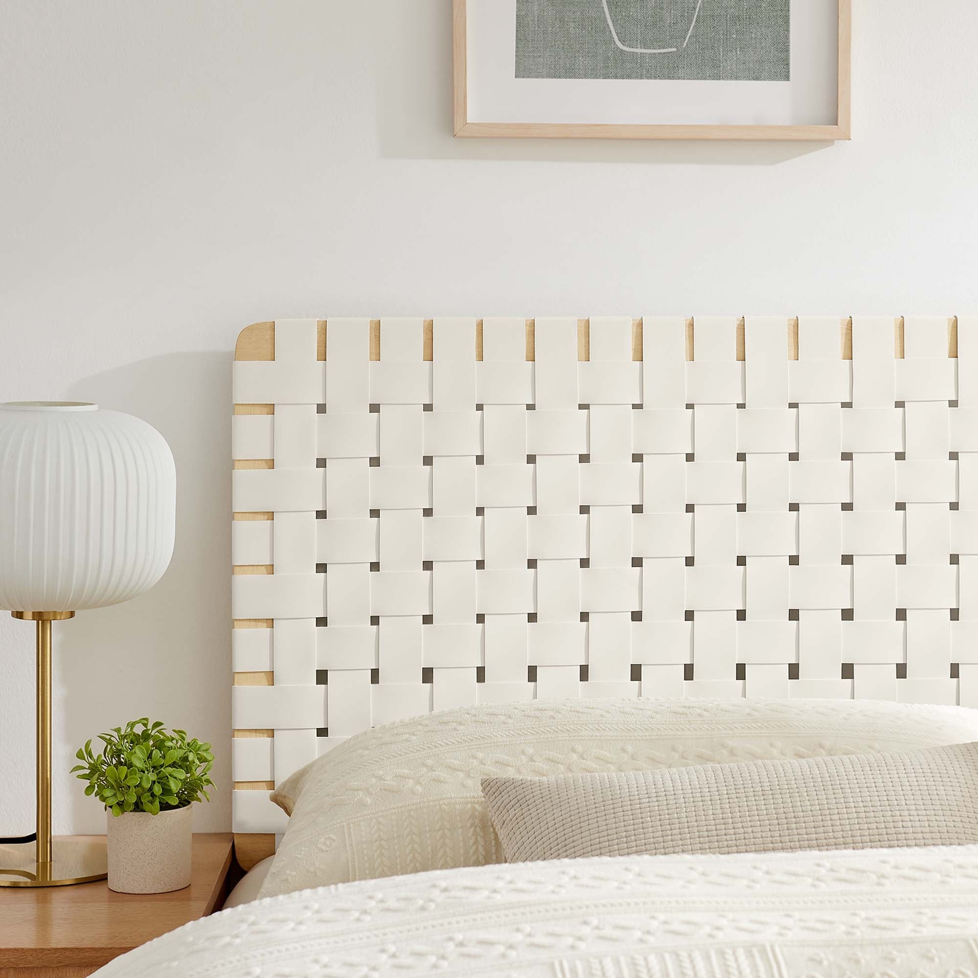 Sparta Woven Vegan Leather Headboard by Modway
