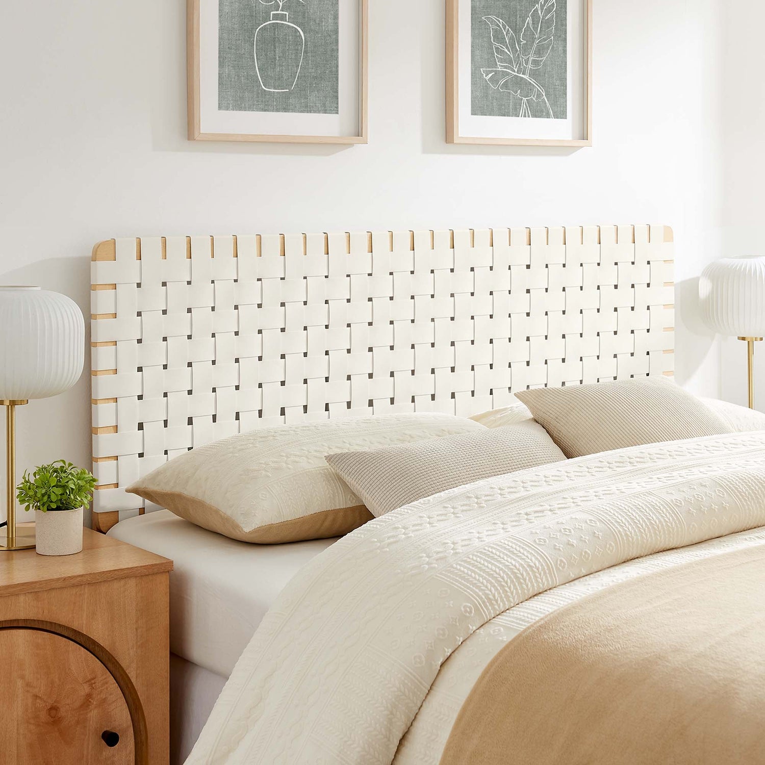Sparta Woven Vegan Leather Headboard by Modway