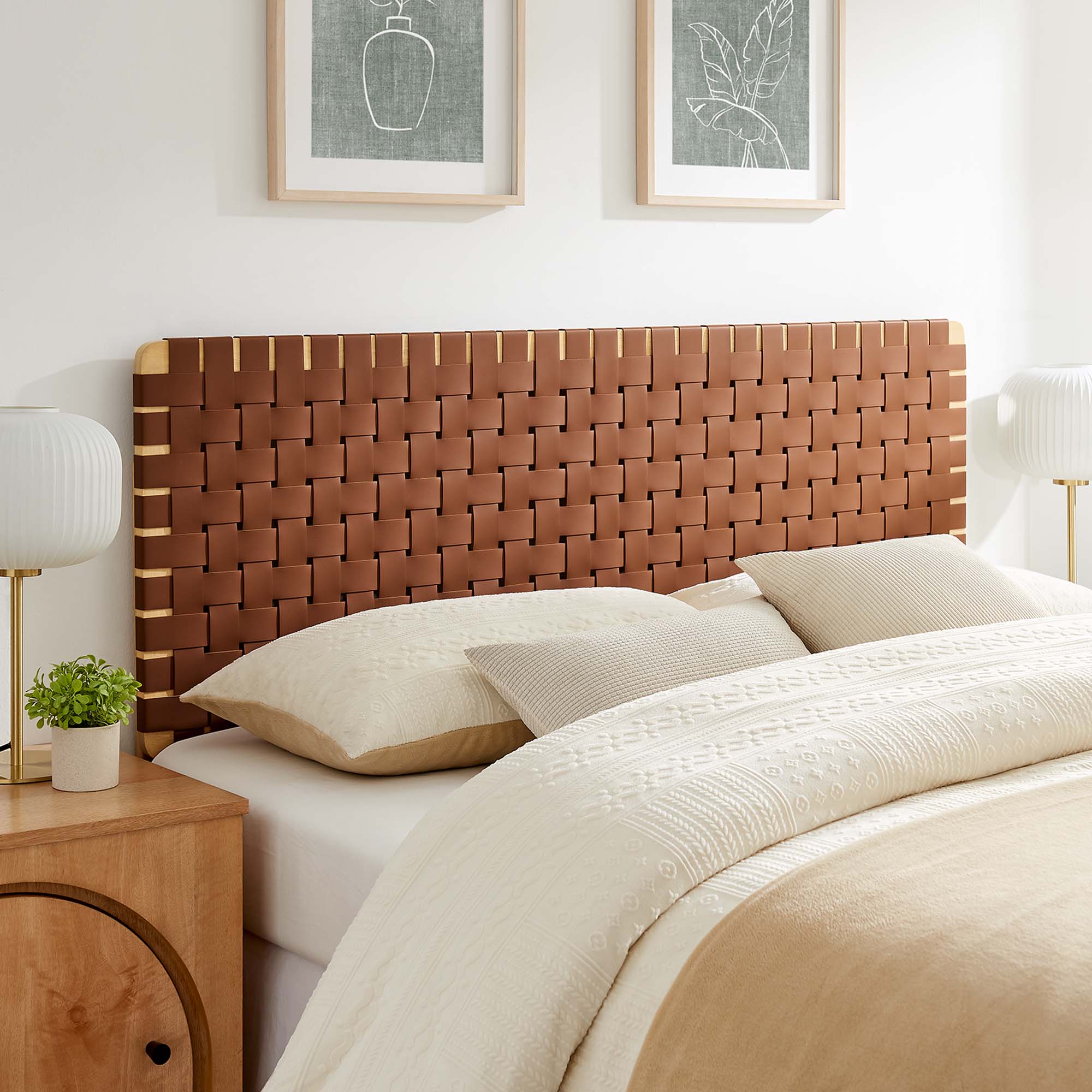 Sparta Woven Vegan Leather Headboard by Modway