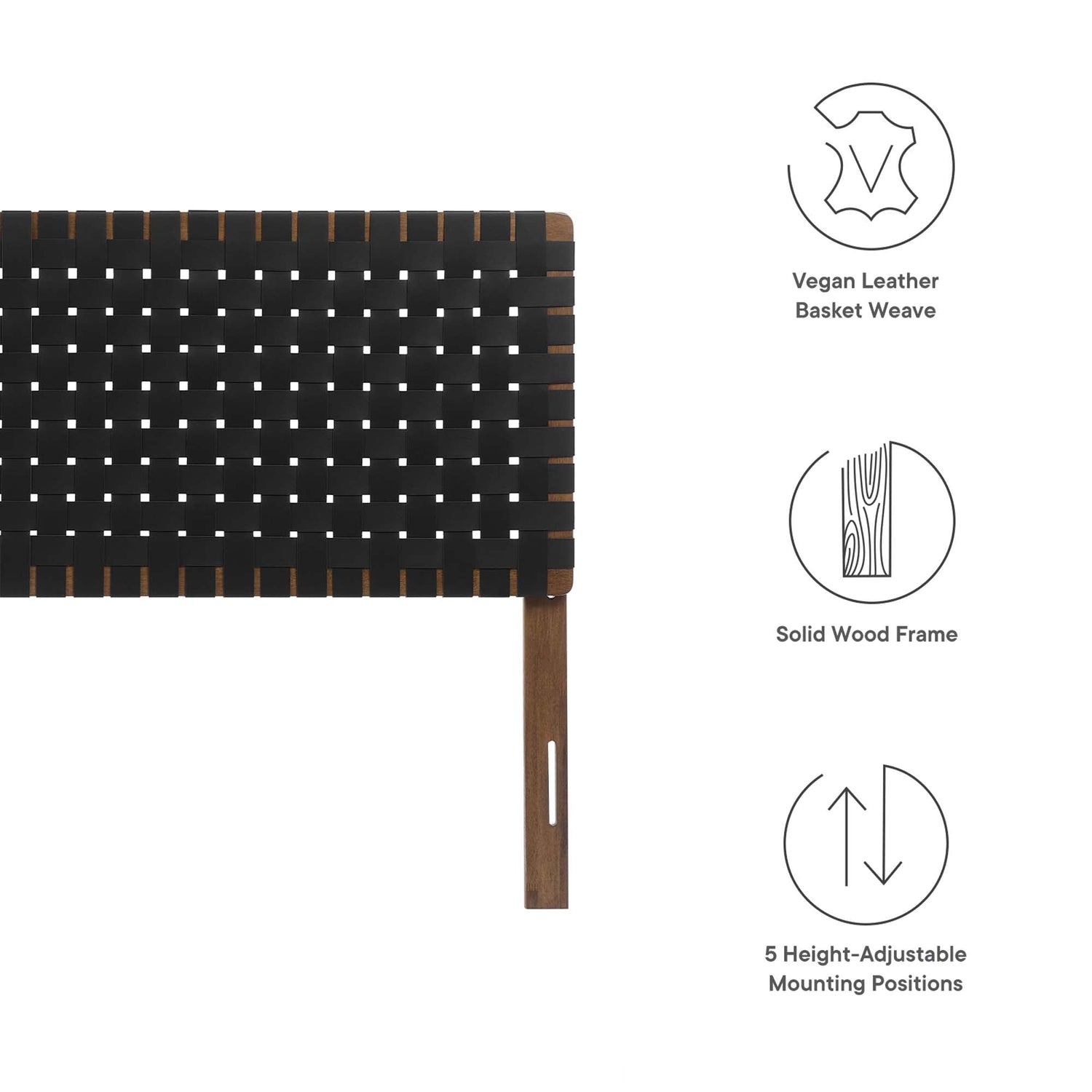 Sparta Woven Vegan Leather Headboard by Modway