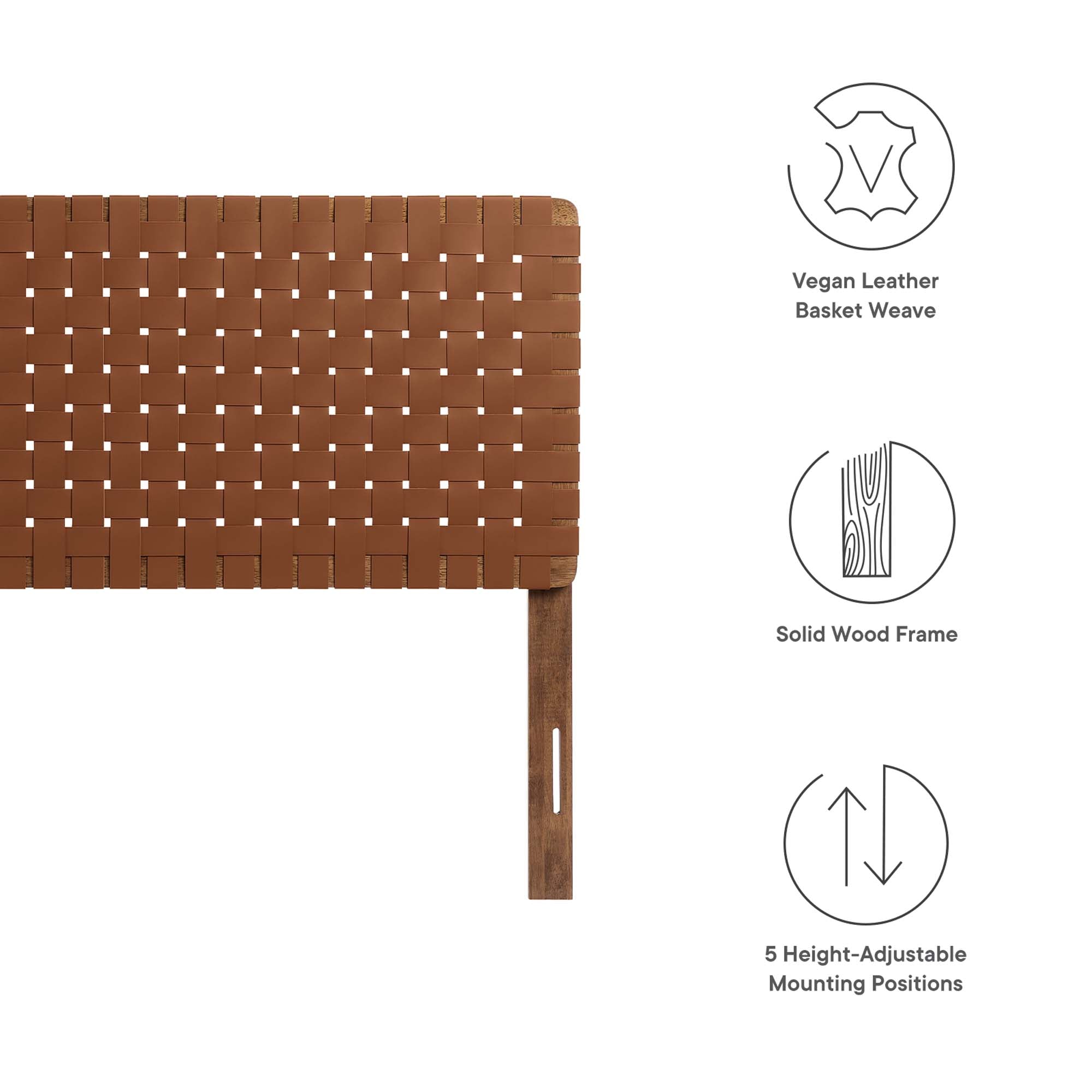 Sparta Woven Vegan Leather Headboard by Modway