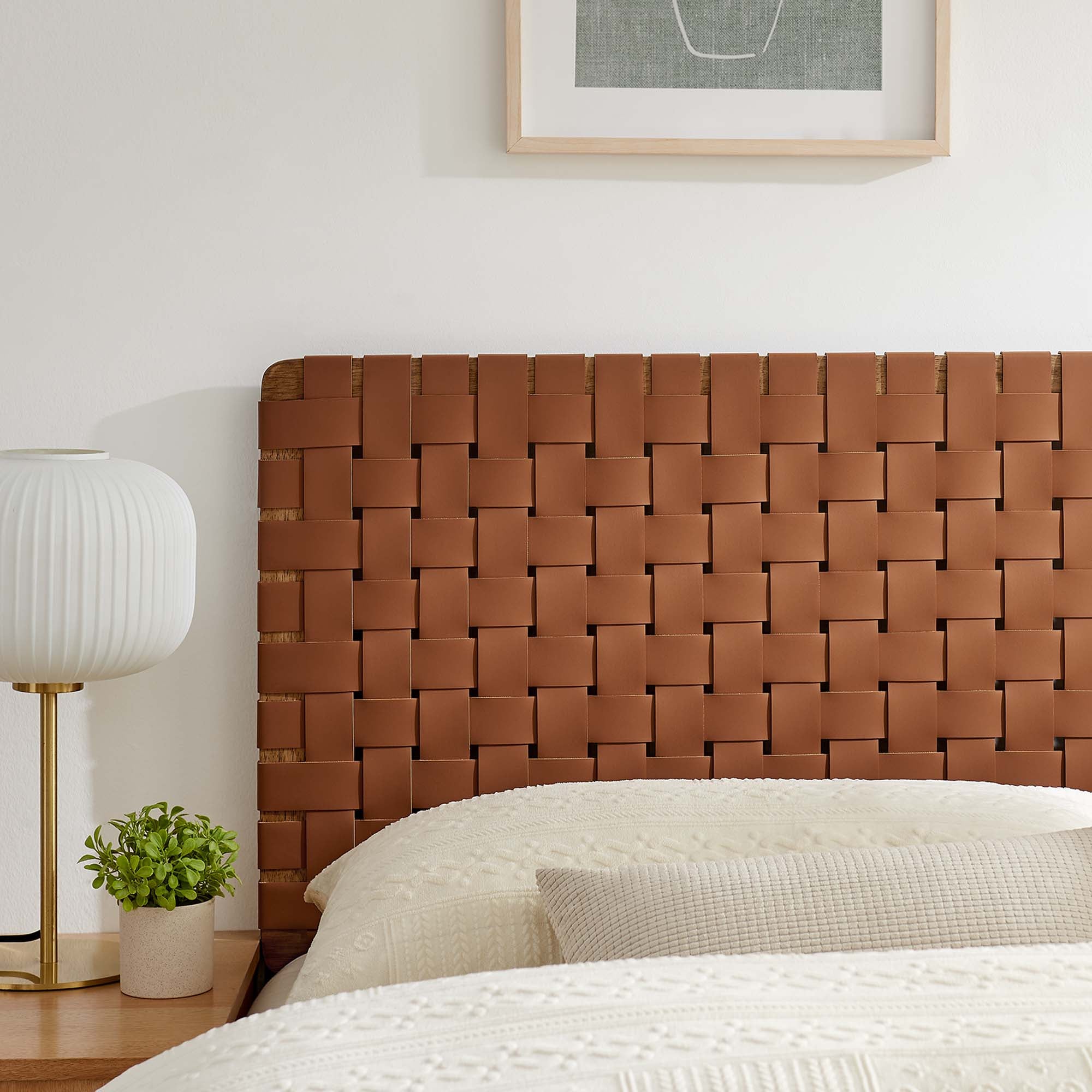 Sparta Woven Vegan Leather Headboard by Modway