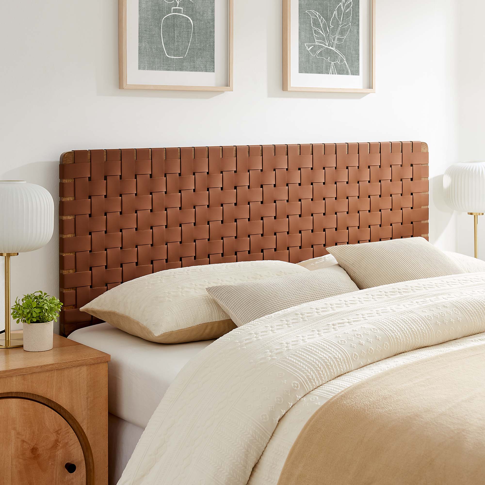 Sparta Woven Vegan Leather Headboard by Modway