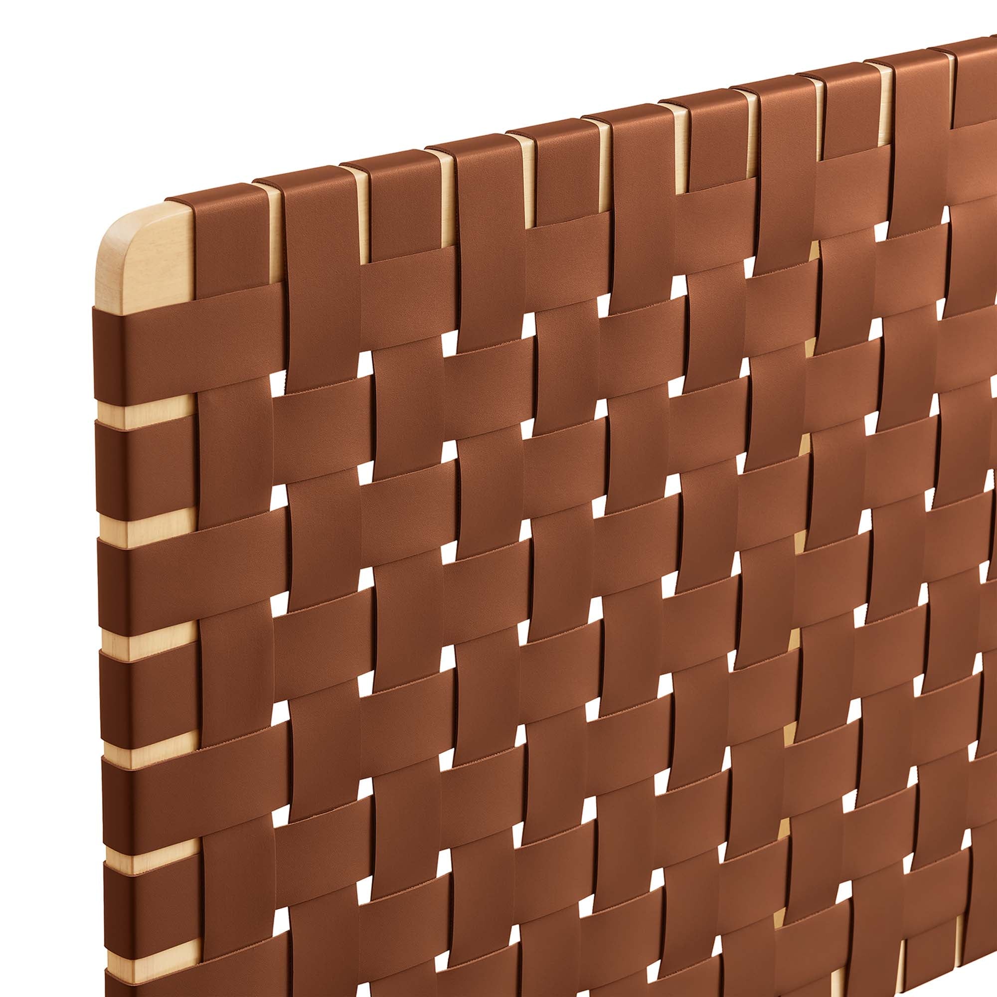 Sparta Woven Wall-Mount Vegan Leather Headboard by Modway