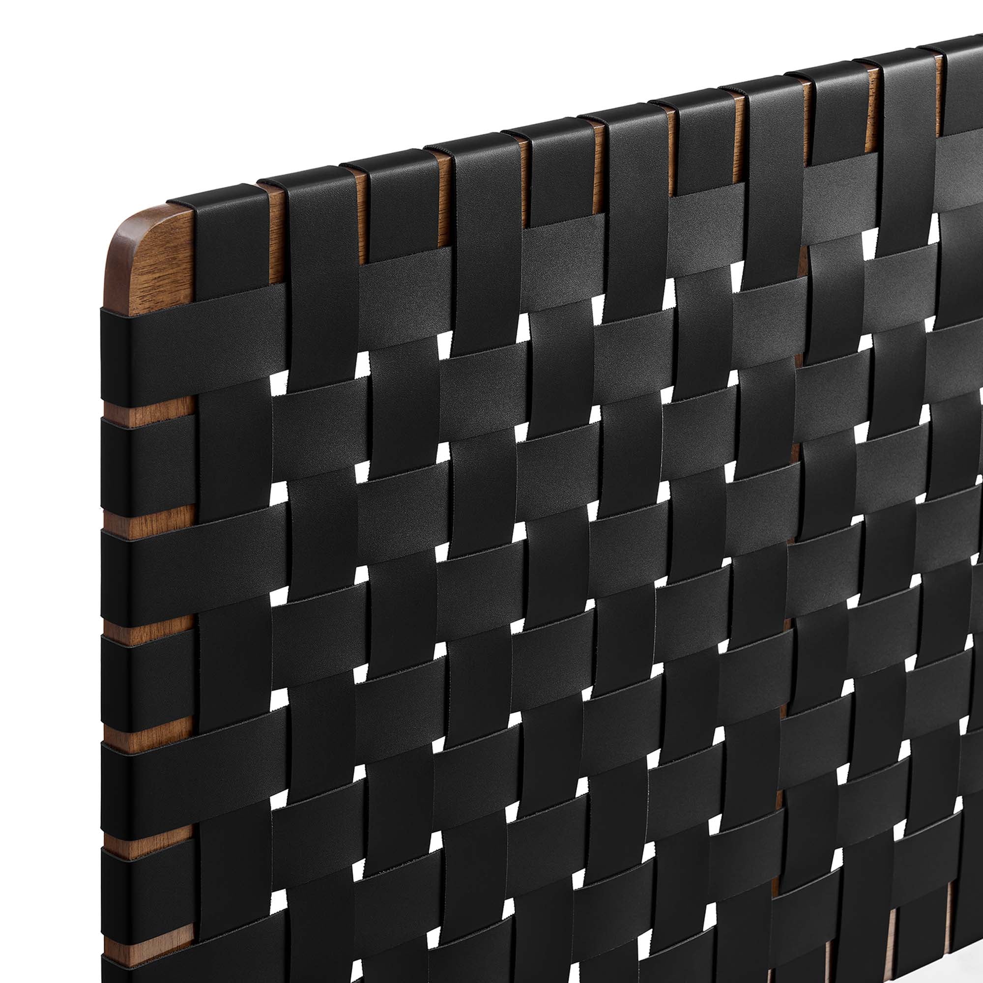 Sparta Woven Wall-Mount Vegan Leather Headboard by Modway