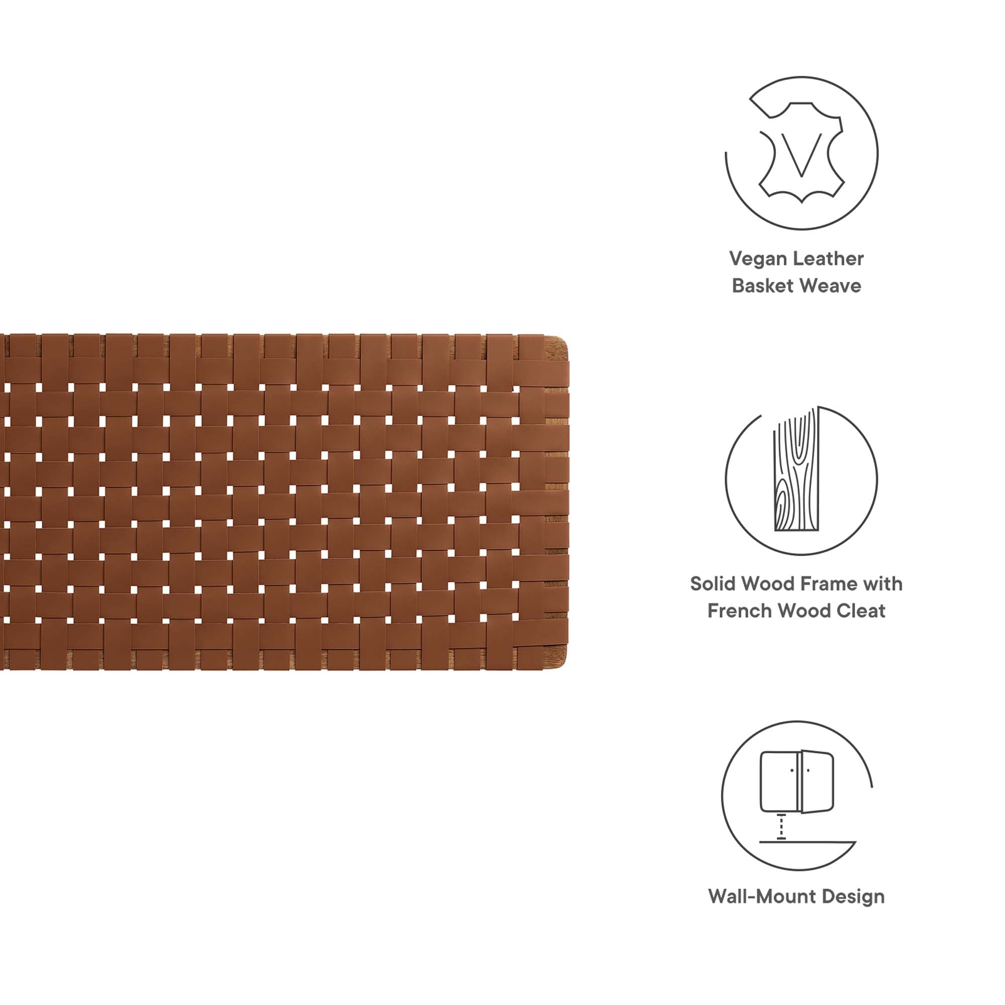 Sparta Woven Wall-Mount Vegan Leather Headboard by Modway