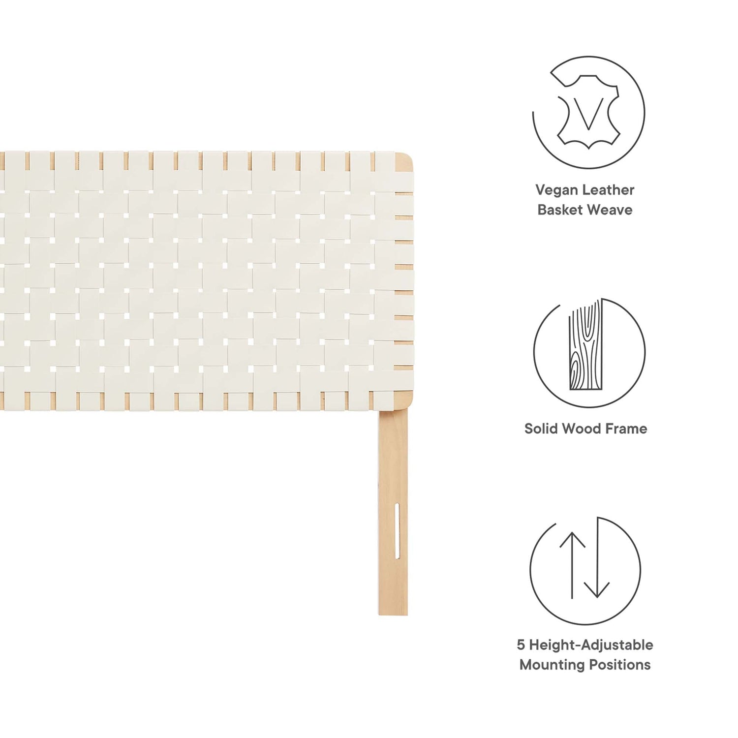 Sparta Woven Vegan Leather Headboard by Modway