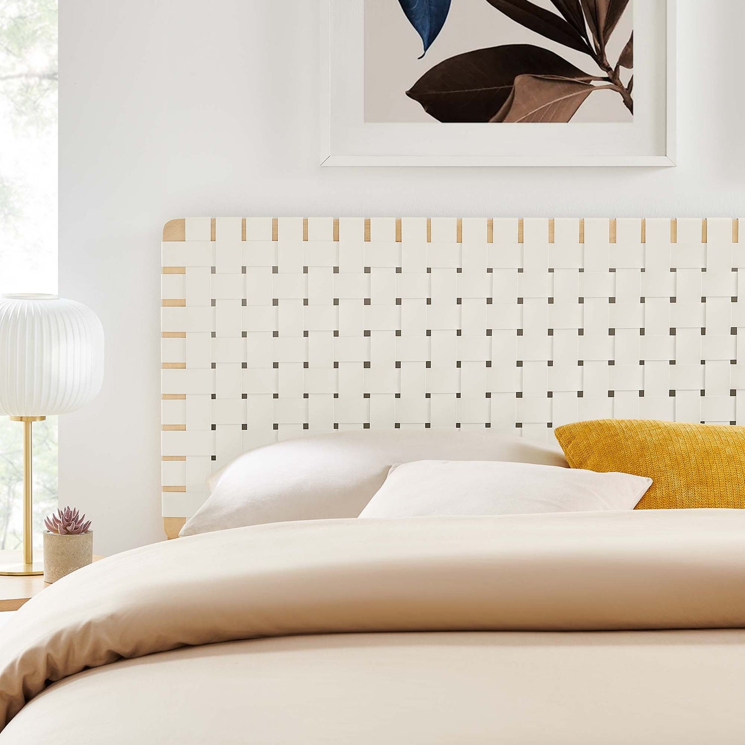 Sparta Woven Vegan Leather Headboard by Modway