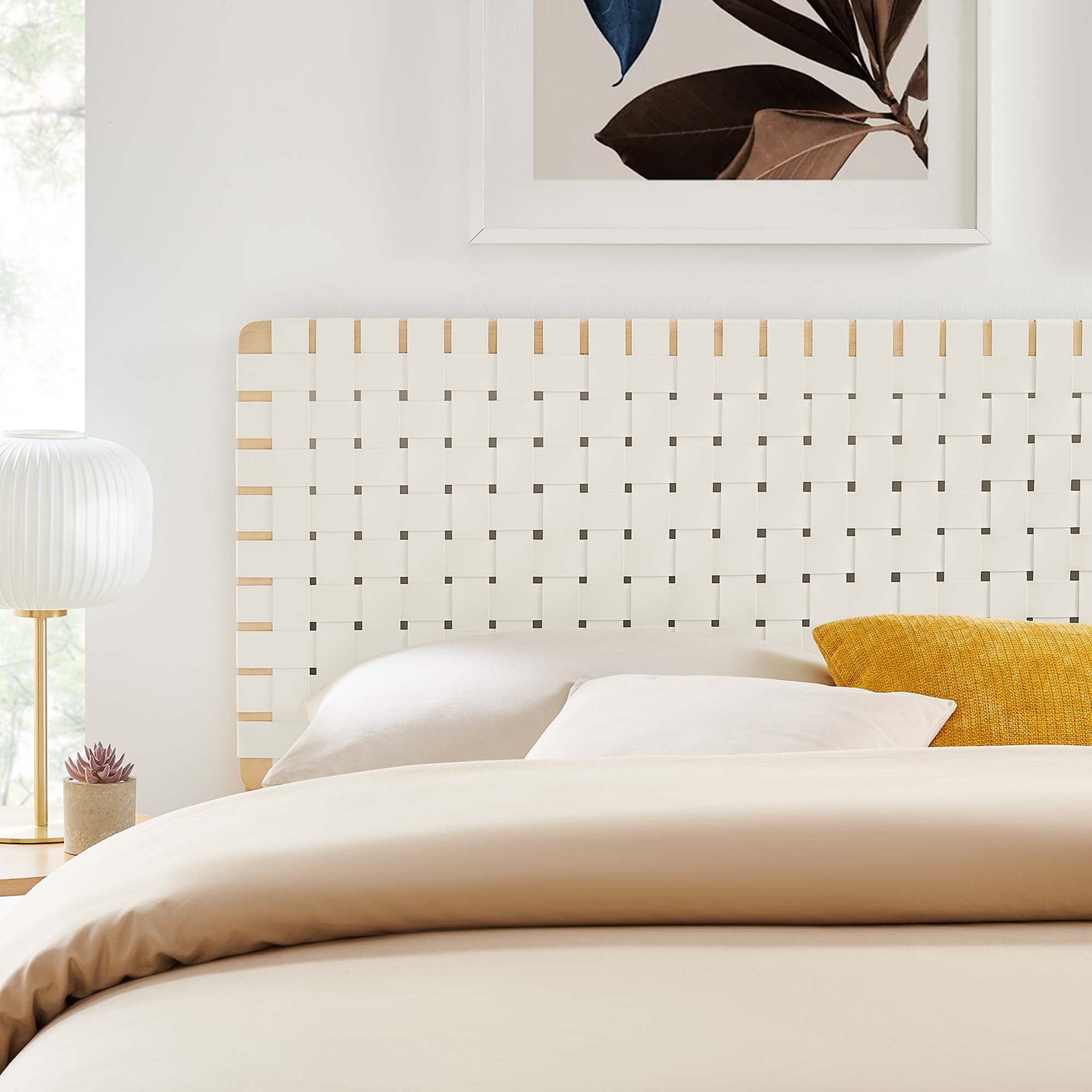 Sparta Woven Vegan Leather Headboard by Modway