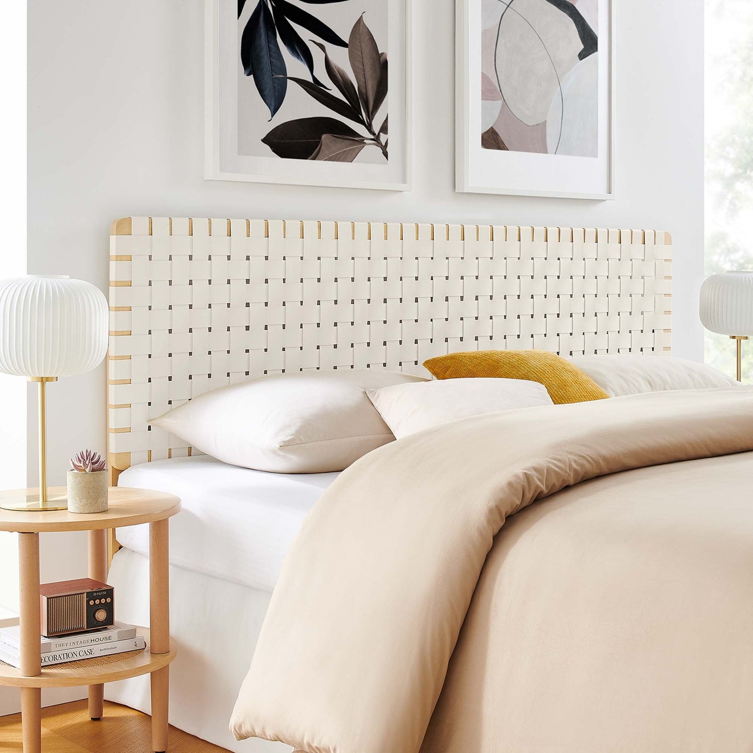 Sparta Woven Vegan Leather Headboard by Modway