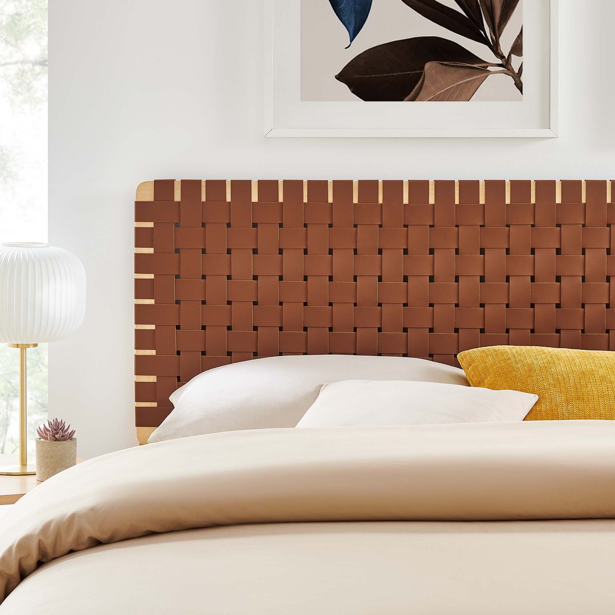 Sparta Woven Vegan Leather Headboard by Modway