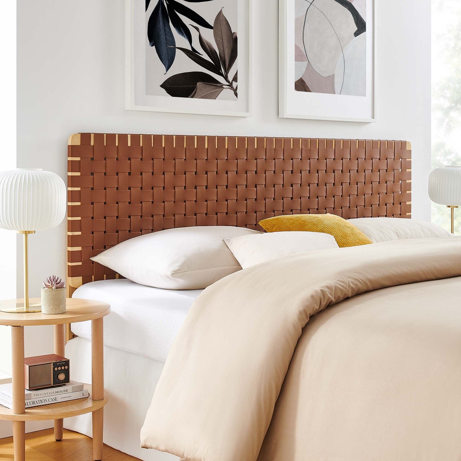 Sparta Woven Vegan Leather Headboard by Modway