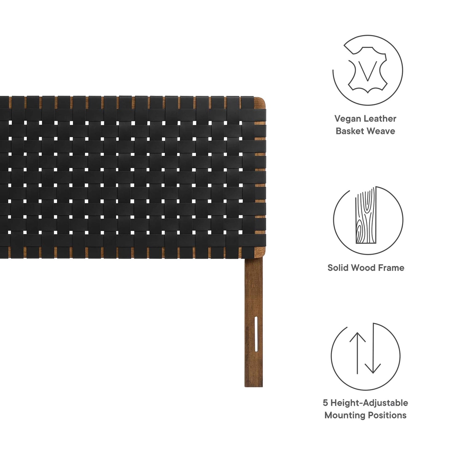 Sparta Woven Vegan Leather Headboard by Modway