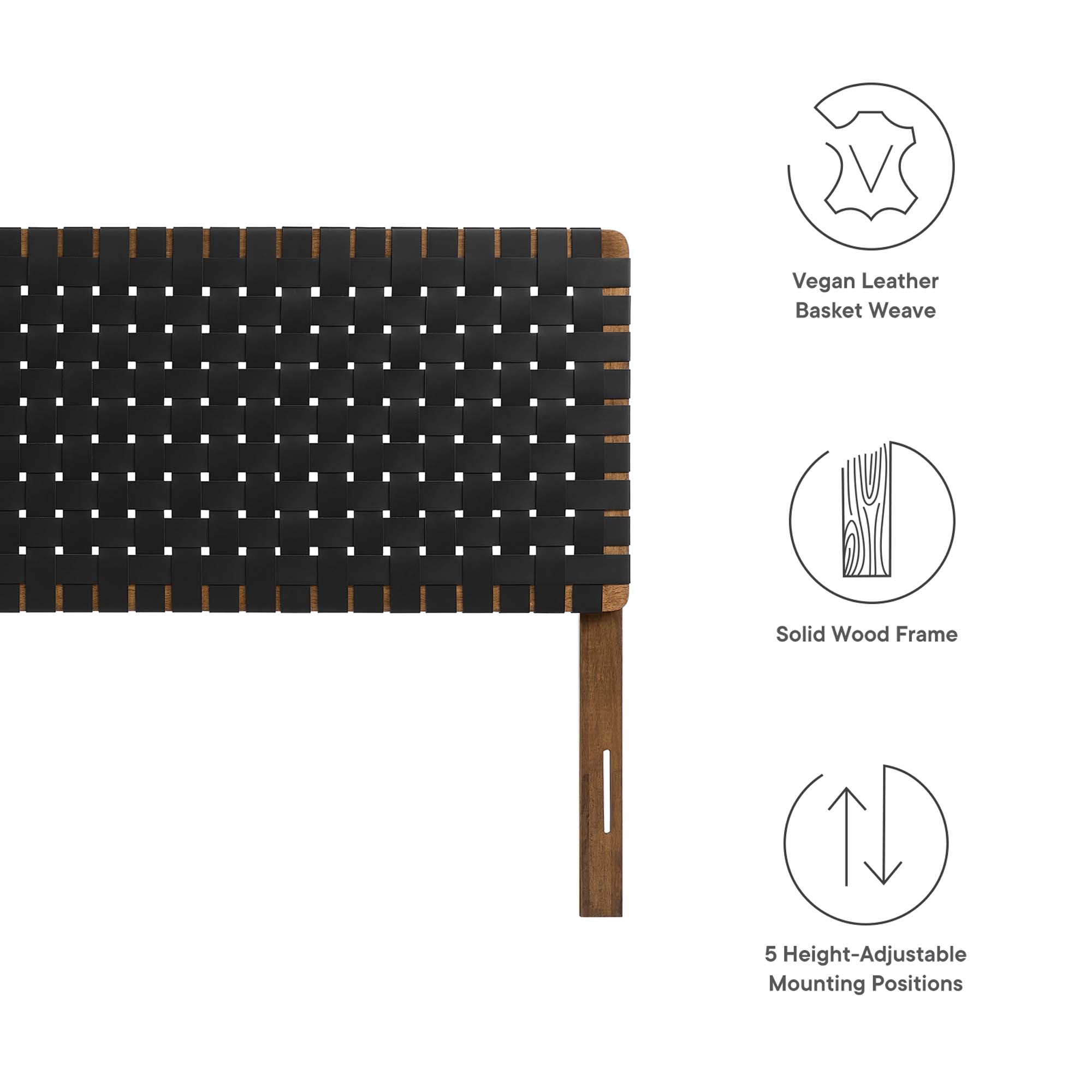 Sparta Woven Vegan Leather Headboard by Modway