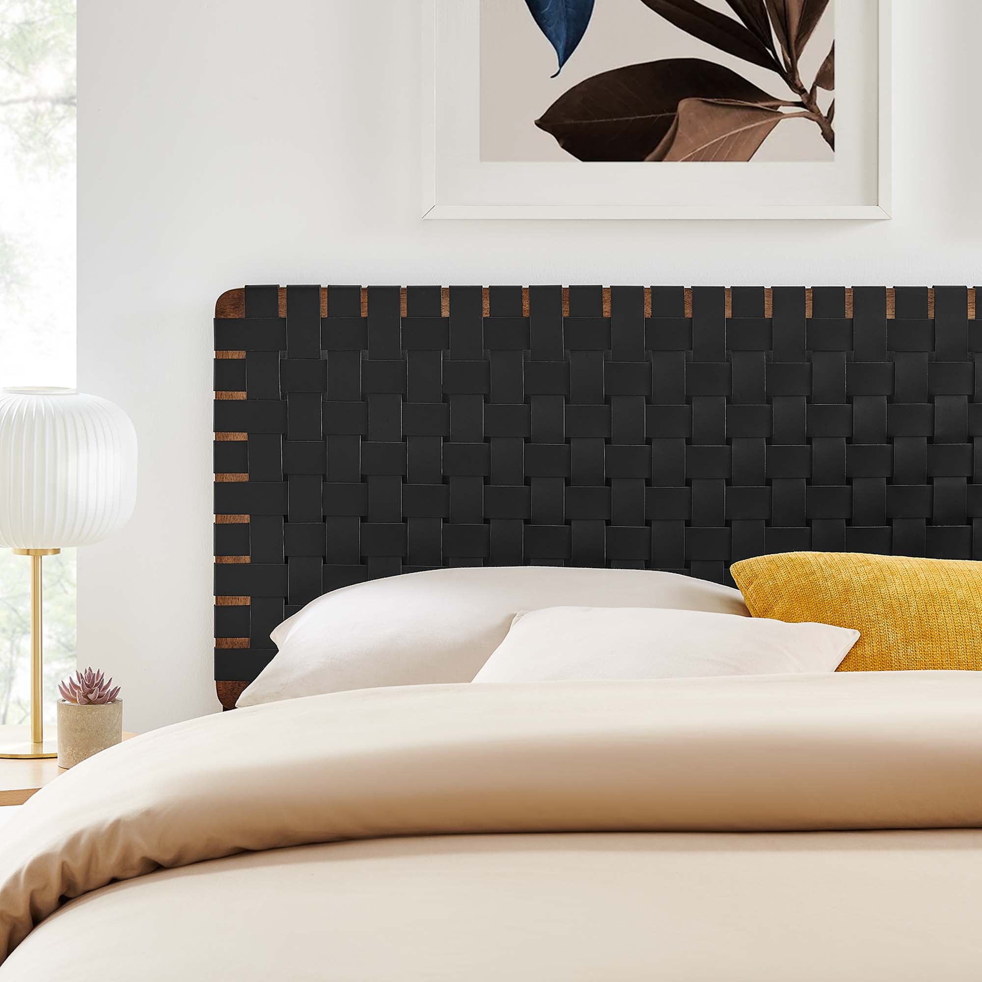 Sparta Woven Vegan Leather Headboard by Modway