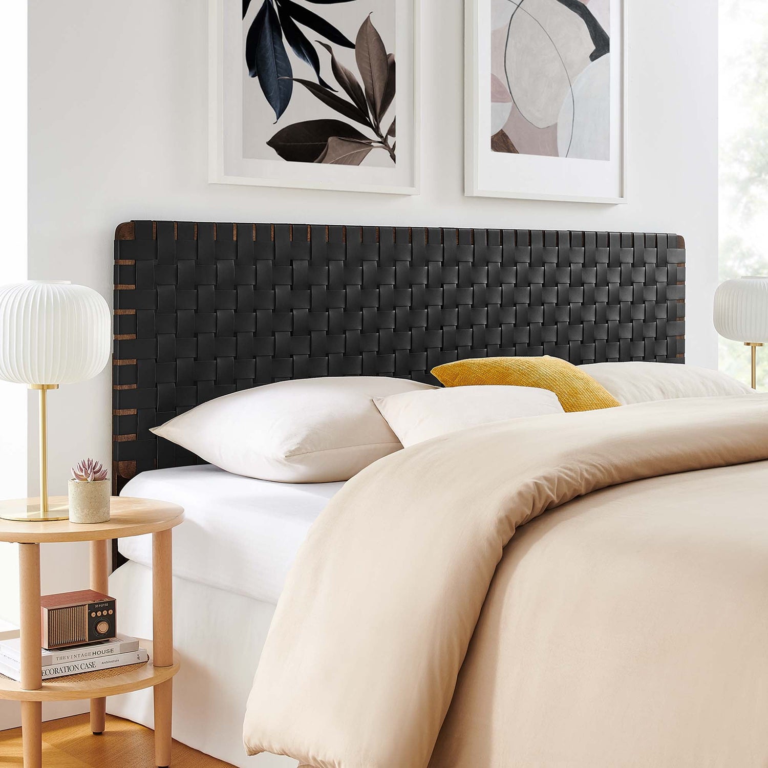 Sparta Woven Vegan Leather Headboard by Modway