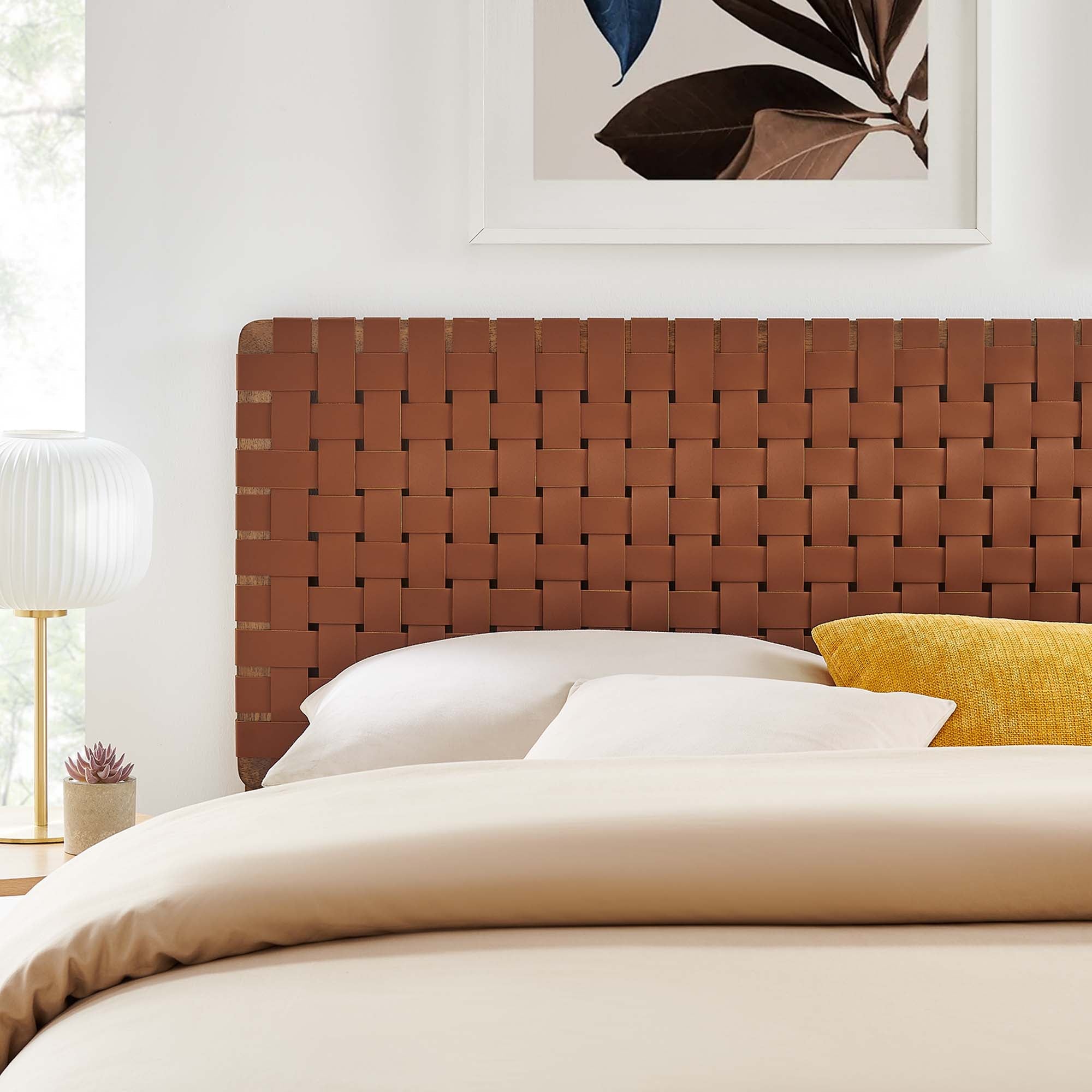 Sparta Woven Vegan Leather Headboard by Modway
