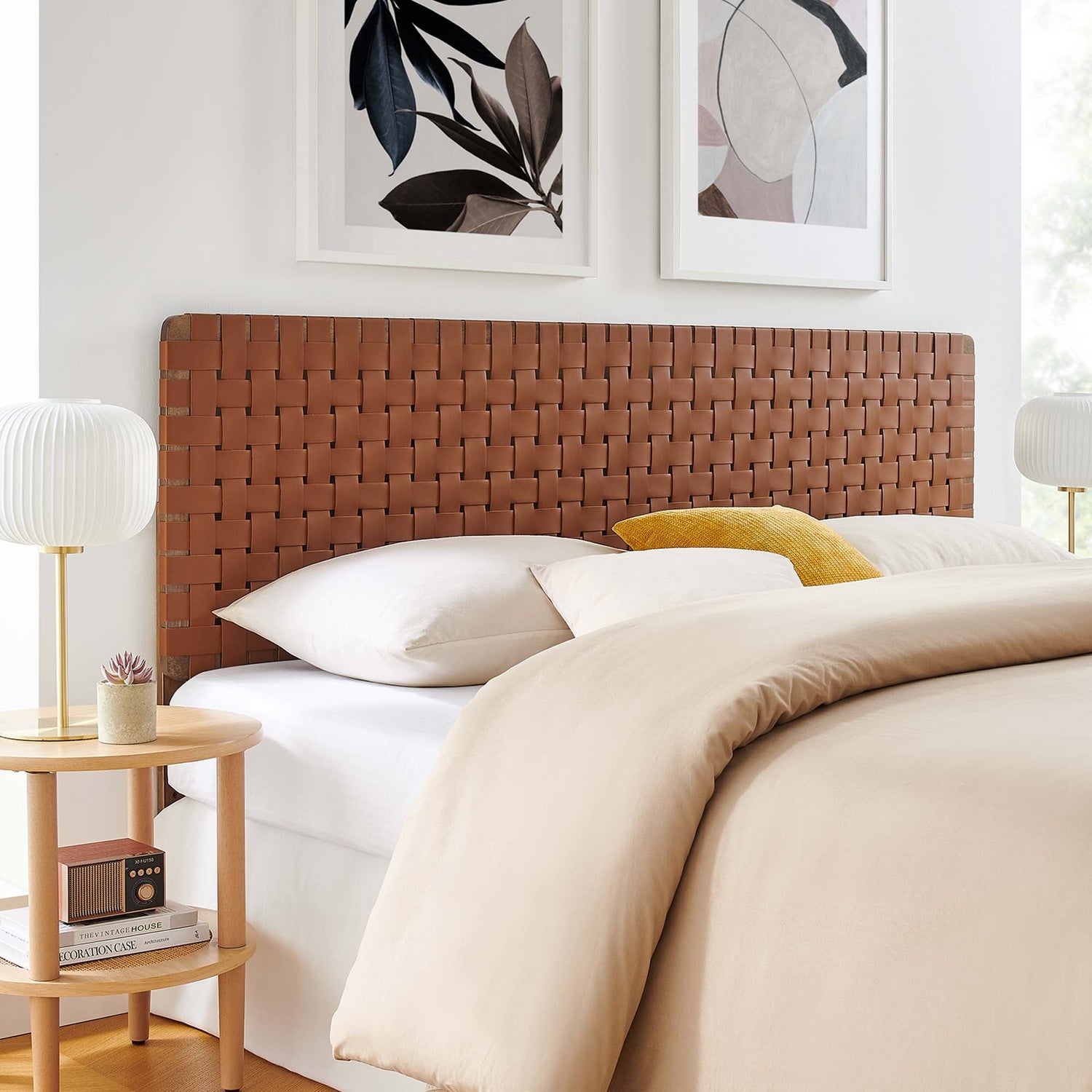 Sparta Woven Vegan Leather Headboard by Modway