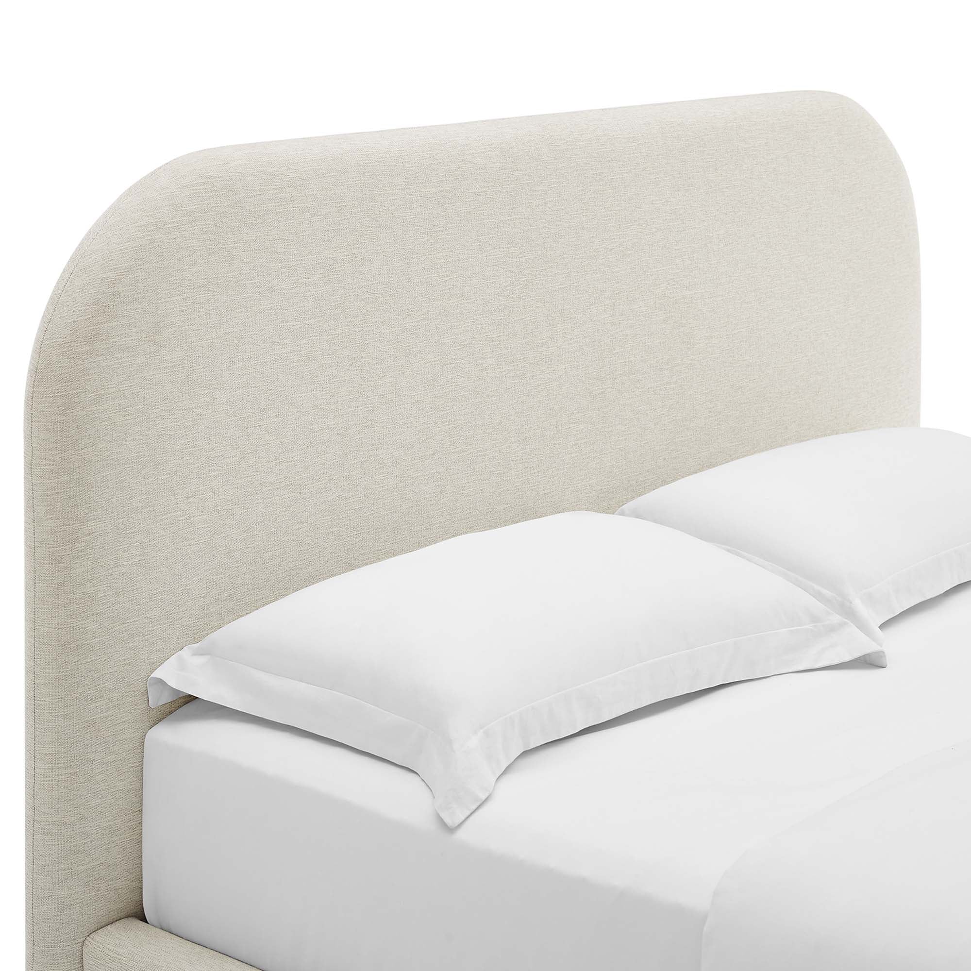 Keynote Upholstered Fabric Curved Platform Bed by Modway