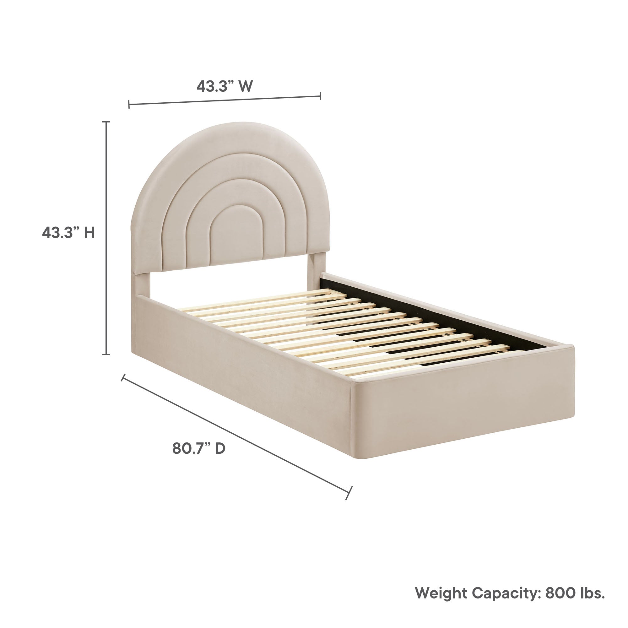 Solana Arched Performance Velvet Platform Bed by Modway