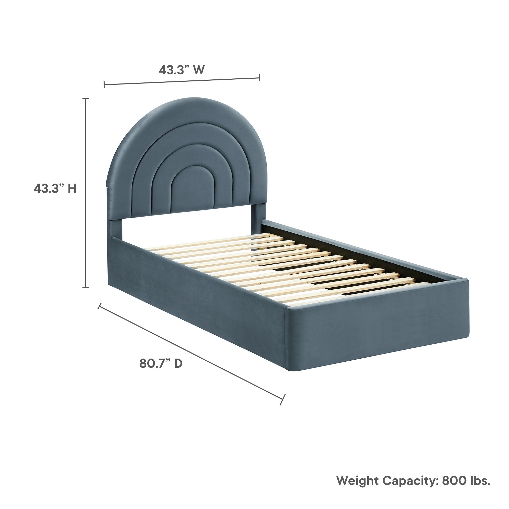 Solana Arched Performance Velvet Platform Bed by Modway