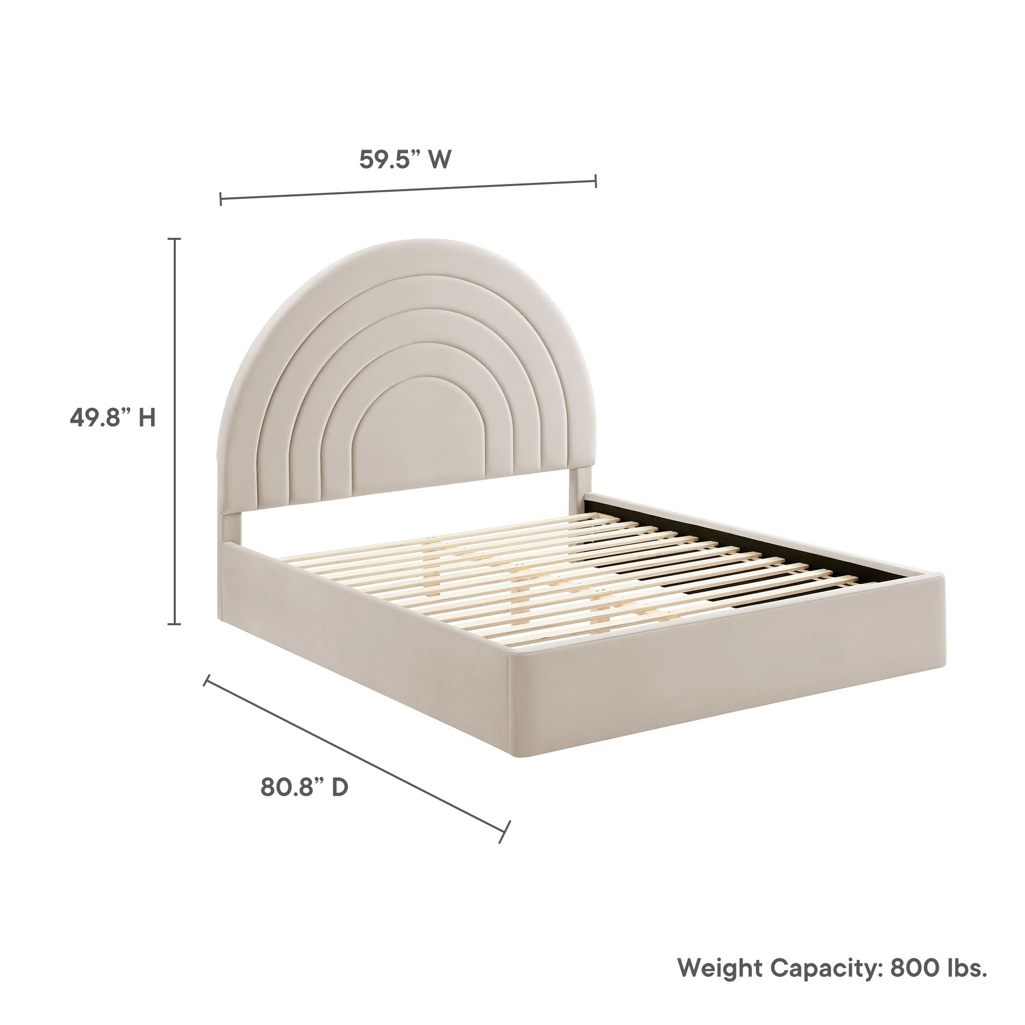 Solana Arched Performance Velvet Platform Bed by Modway