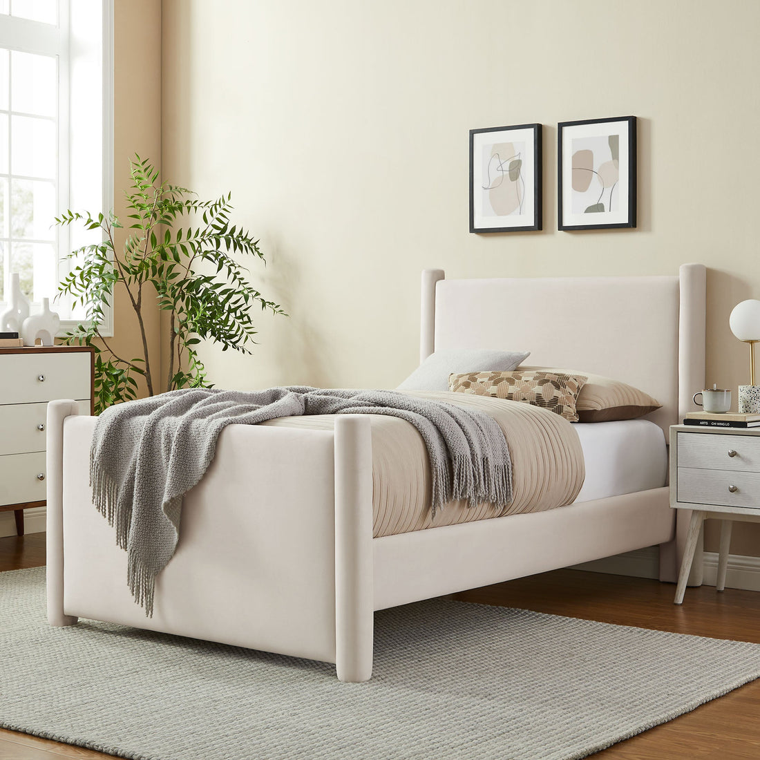 Rael Performance Velvet Platform Bed by Modway
