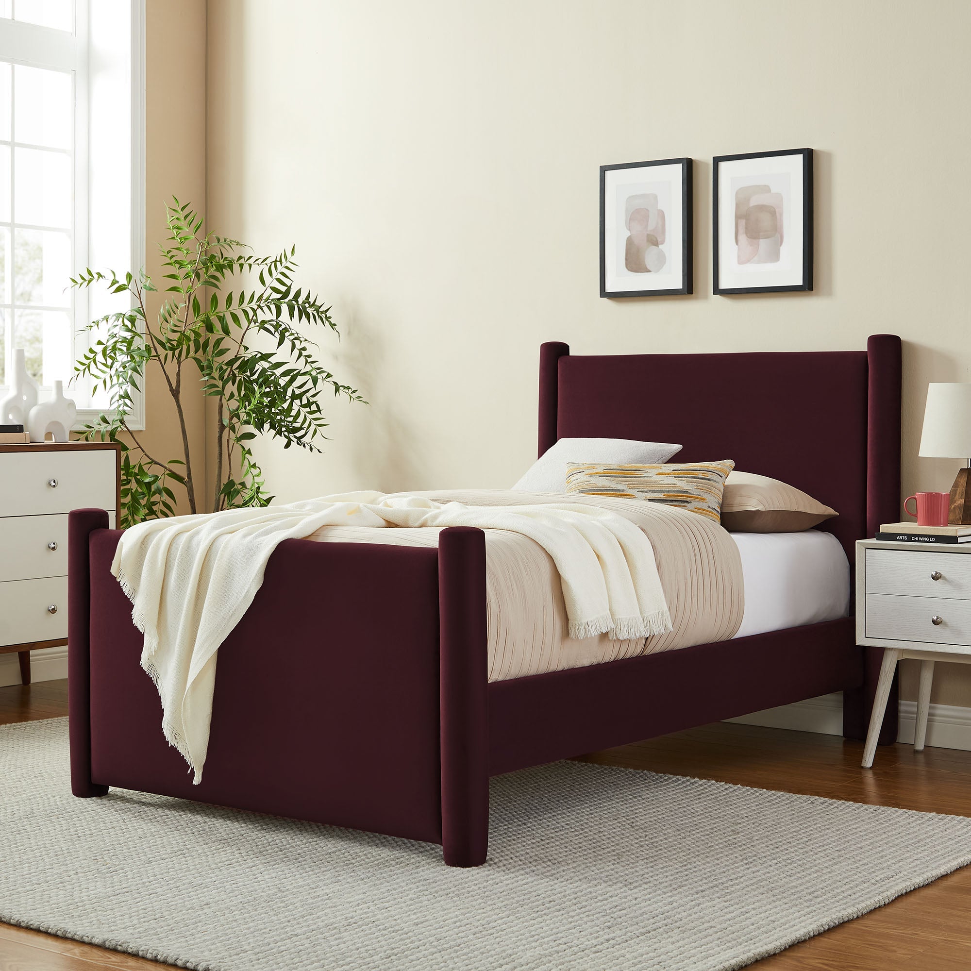 Rael Performance Velvet Platform Bed by Modway