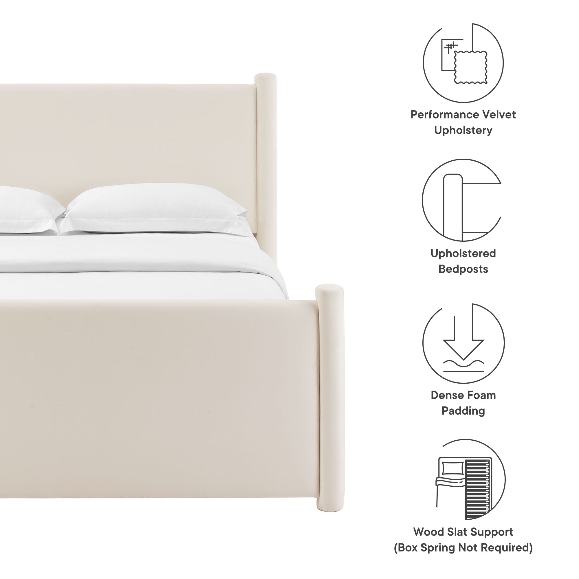 Rael Performance Velvet Platform Bed by Modway