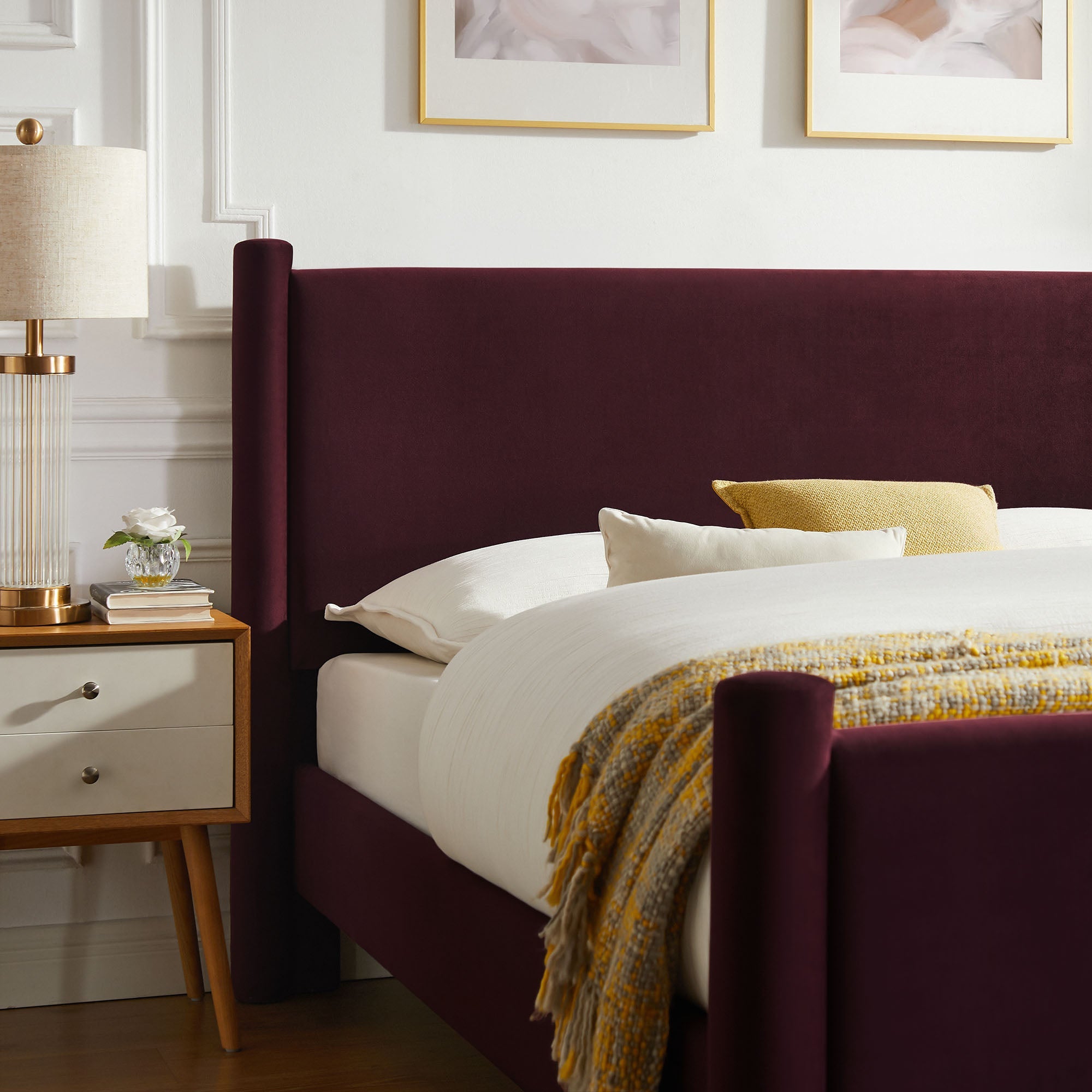 Rael Performance Velvet Platform Bed by Modway