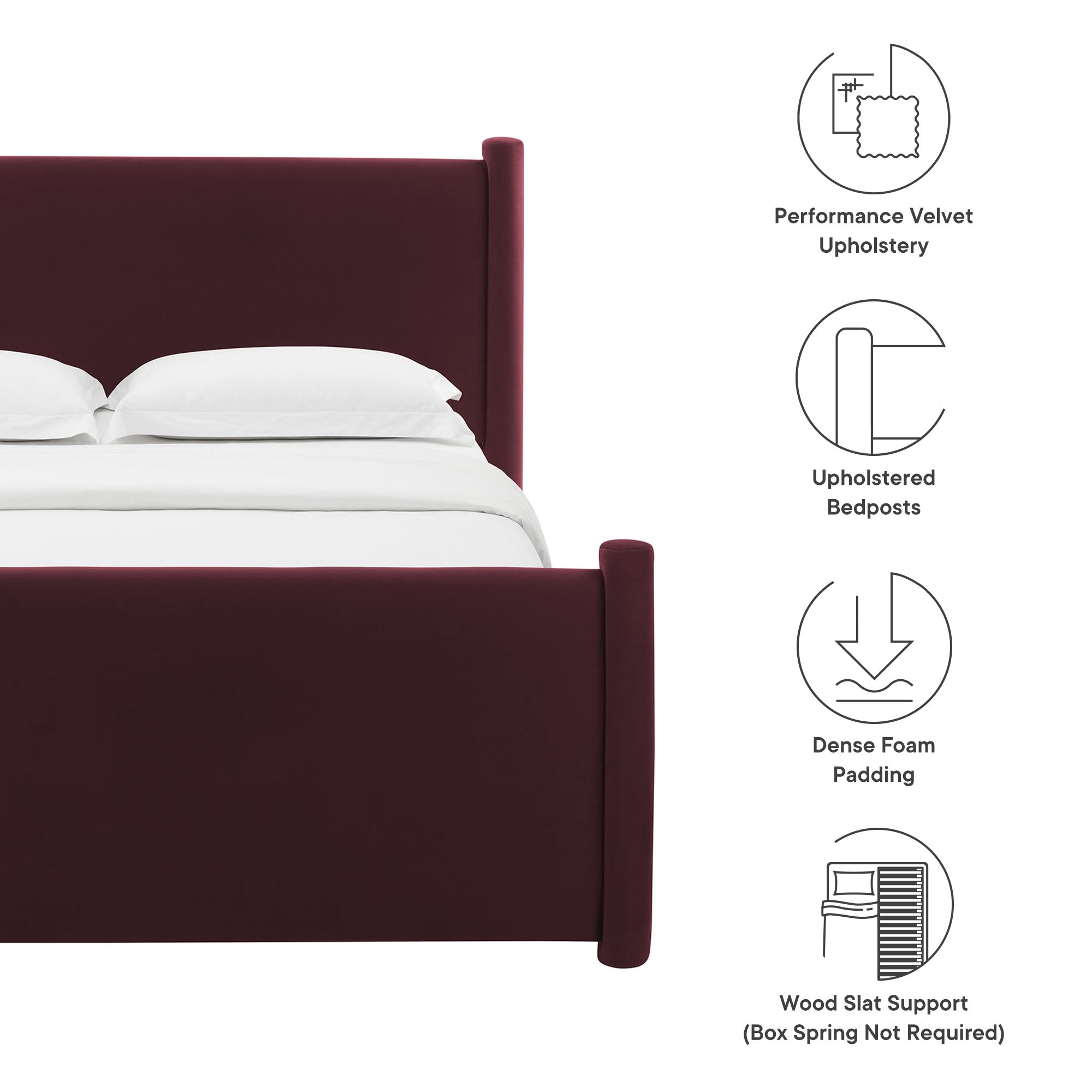 Rael Performance Velvet Platform Bed by Modway