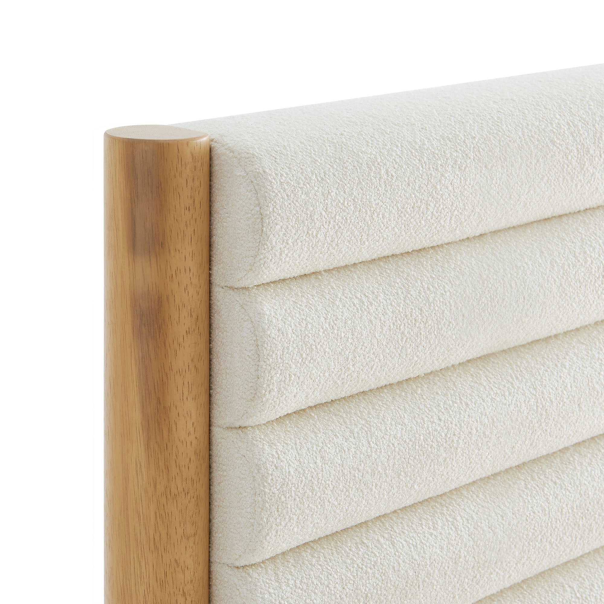 Olea Channel Tufted Boucle Solid Wood Platform Bed by Modway
