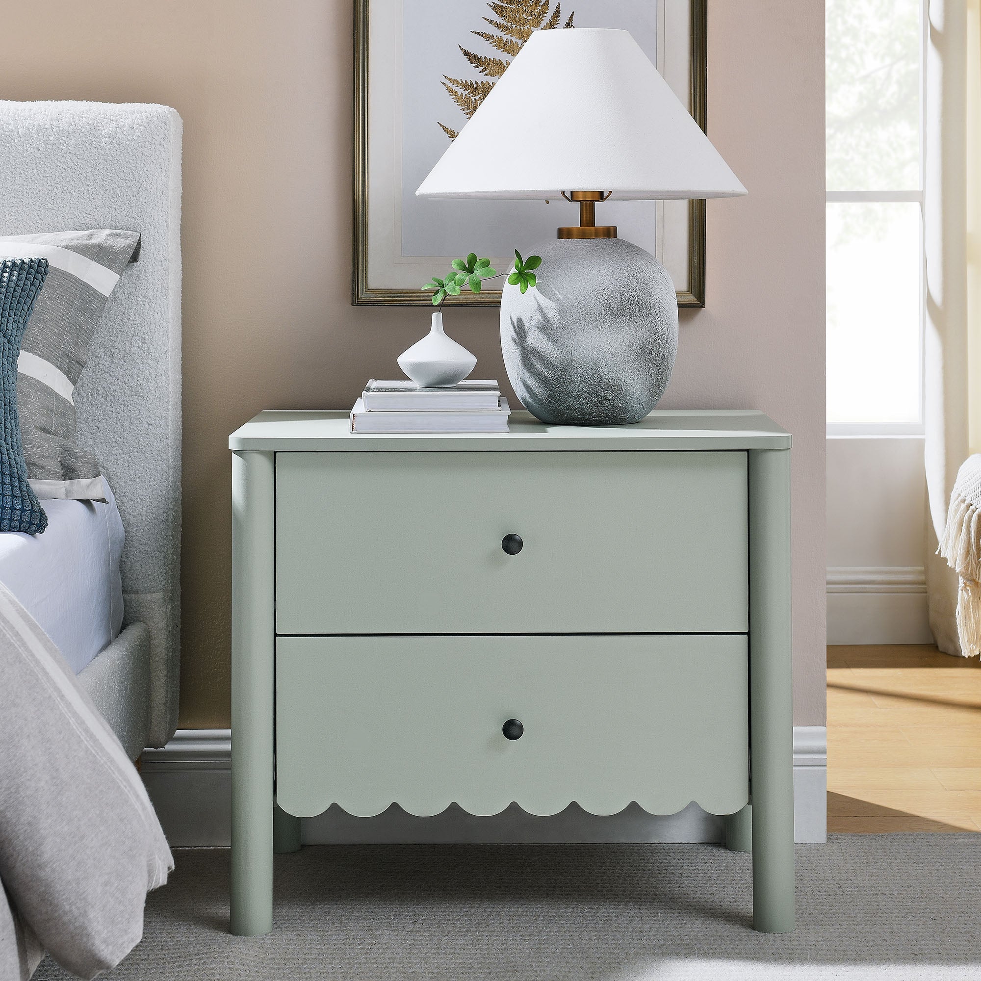 Emmeline Scalloped 2-Drawer Nightstand by Modway