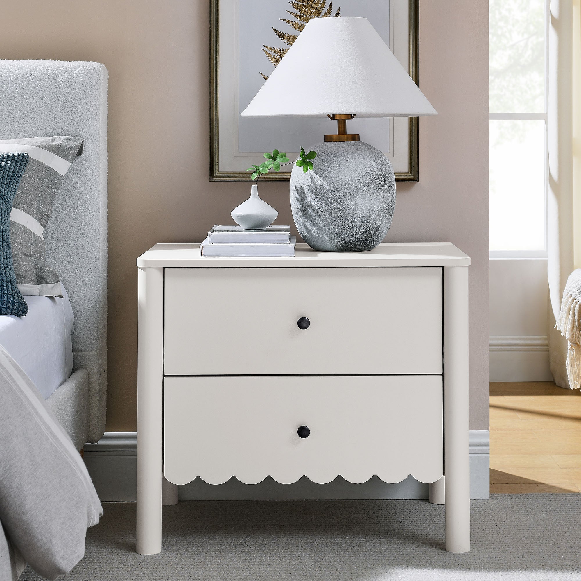 Emmeline Scalloped 2-Drawer Nightstand by Modway
