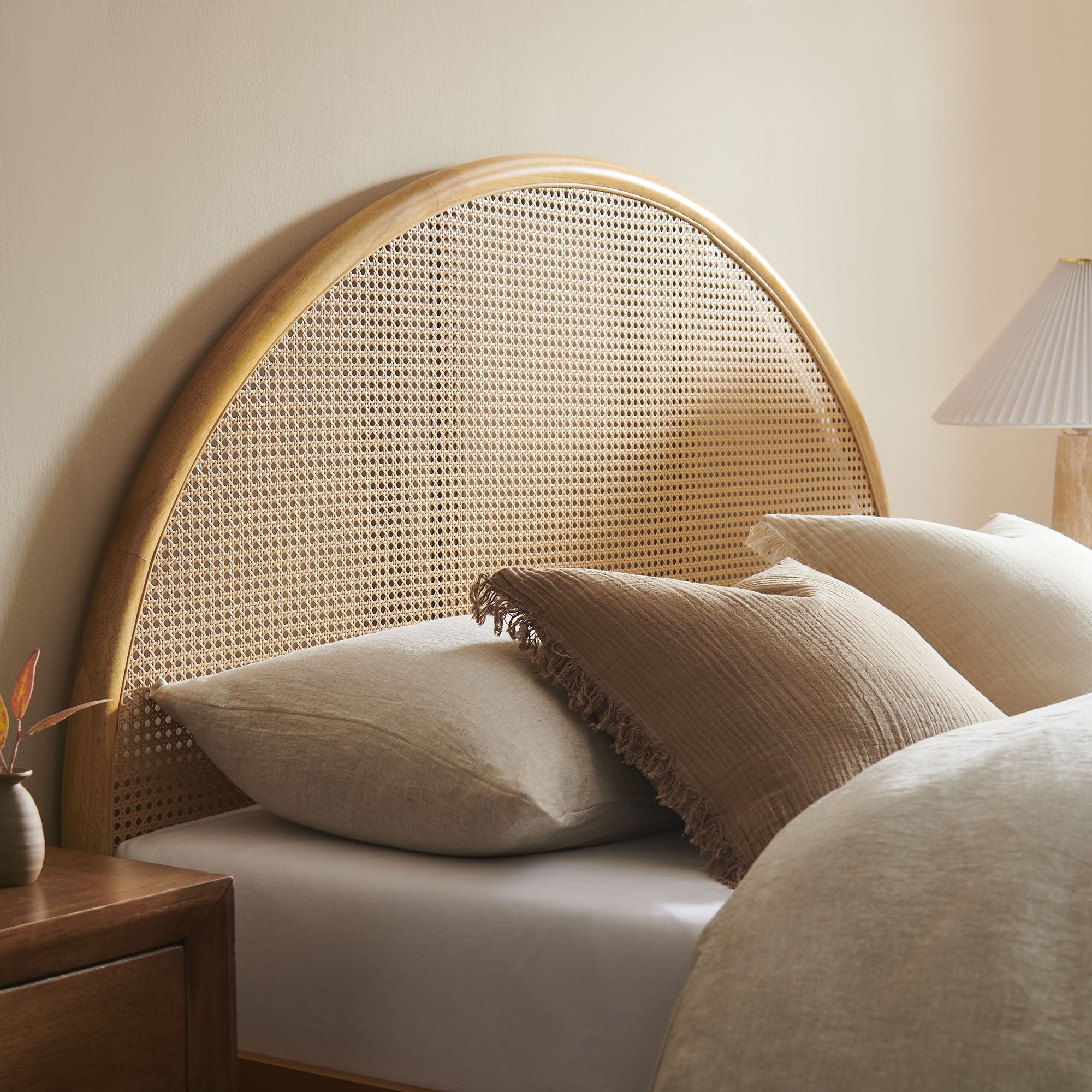 Odette Queen Arched Rattan Cane Platform Bed by Modway