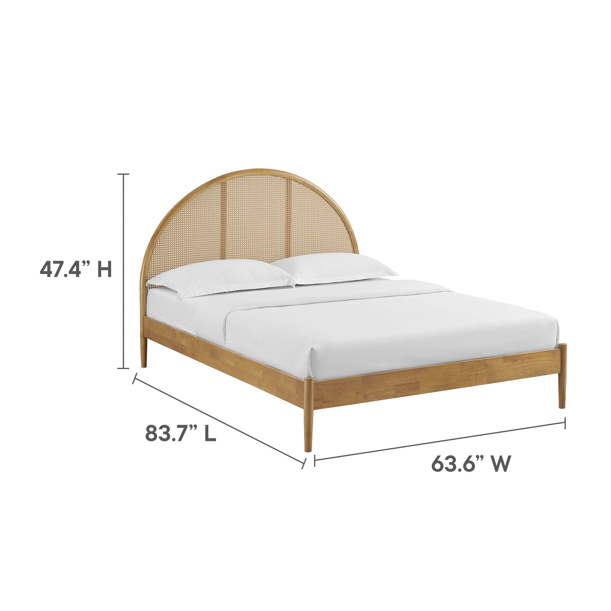 Odette Queen Arched Rattan Cane Platform Bed by Modway