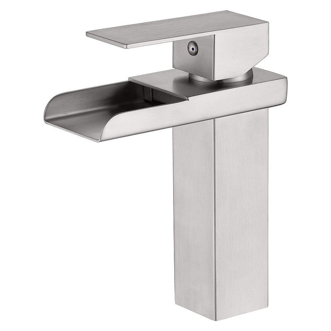 BathCraft Nelli 6" x 7" Single Hole Brushed Nickel Waterfall Faucet