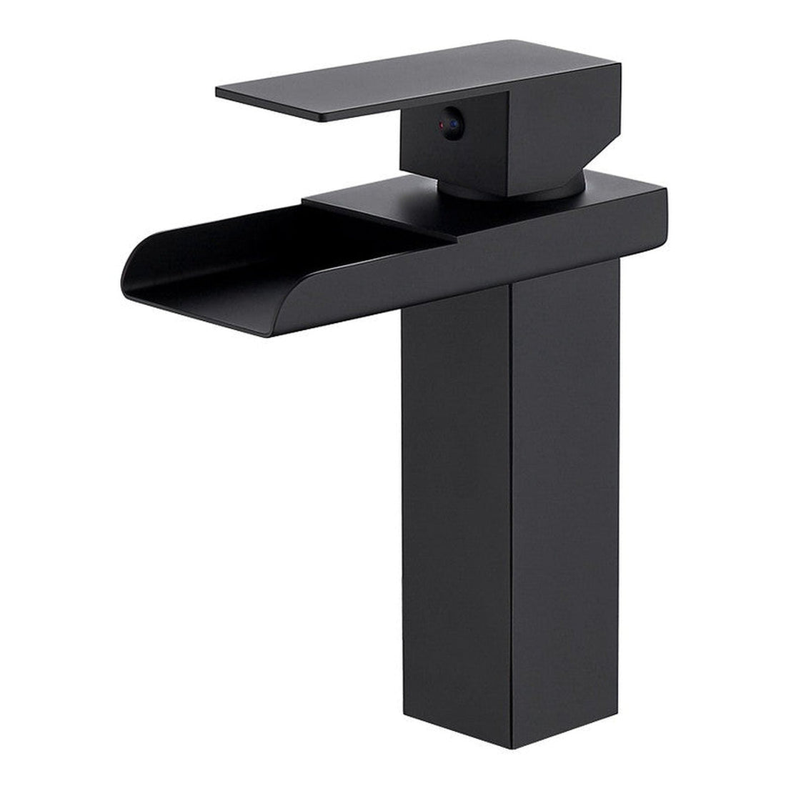 BathCraft Nelli 6" x 7" Single Hole Matte Black Waterfall Faucet
