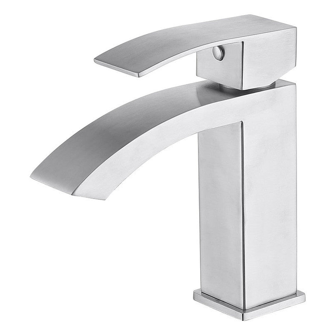 BathCraft Nelli 7" x 7" Single Hole Brushed Nickel Curve Faucet