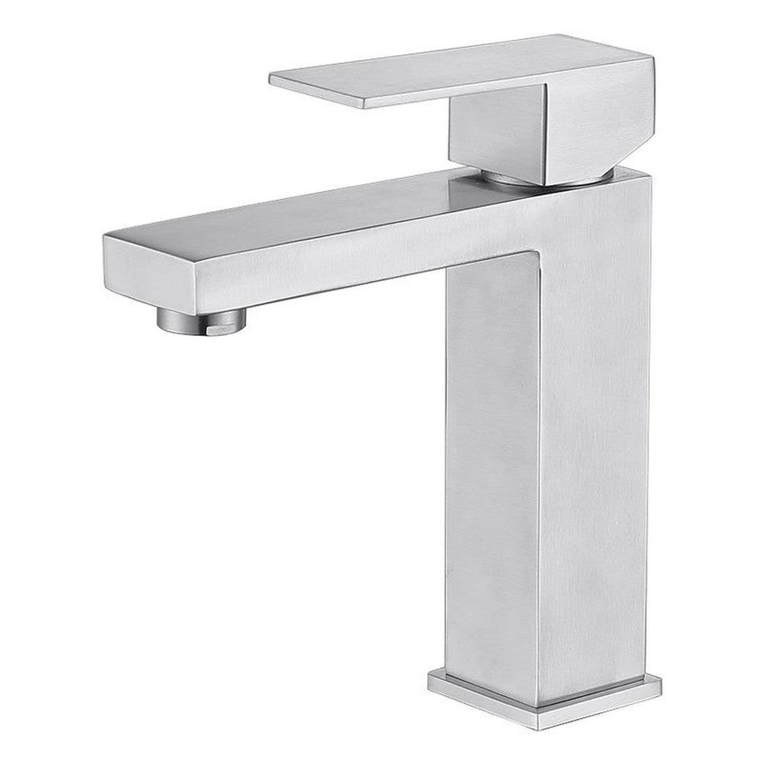 BathCraft Nelli 7" x 8" Single Hole Brushed Nickel Rigid Spout Faucet