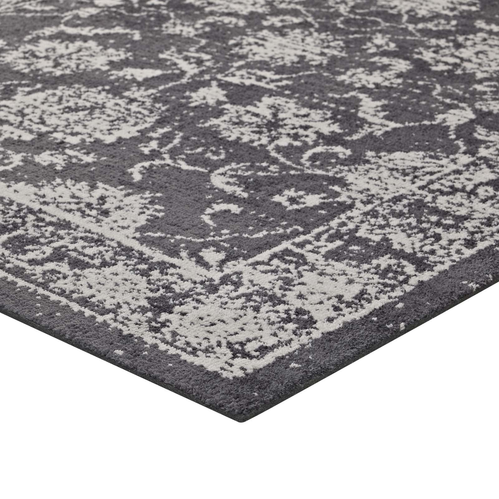 Kazia Distressed Floral Lattice Area Rug by Modway