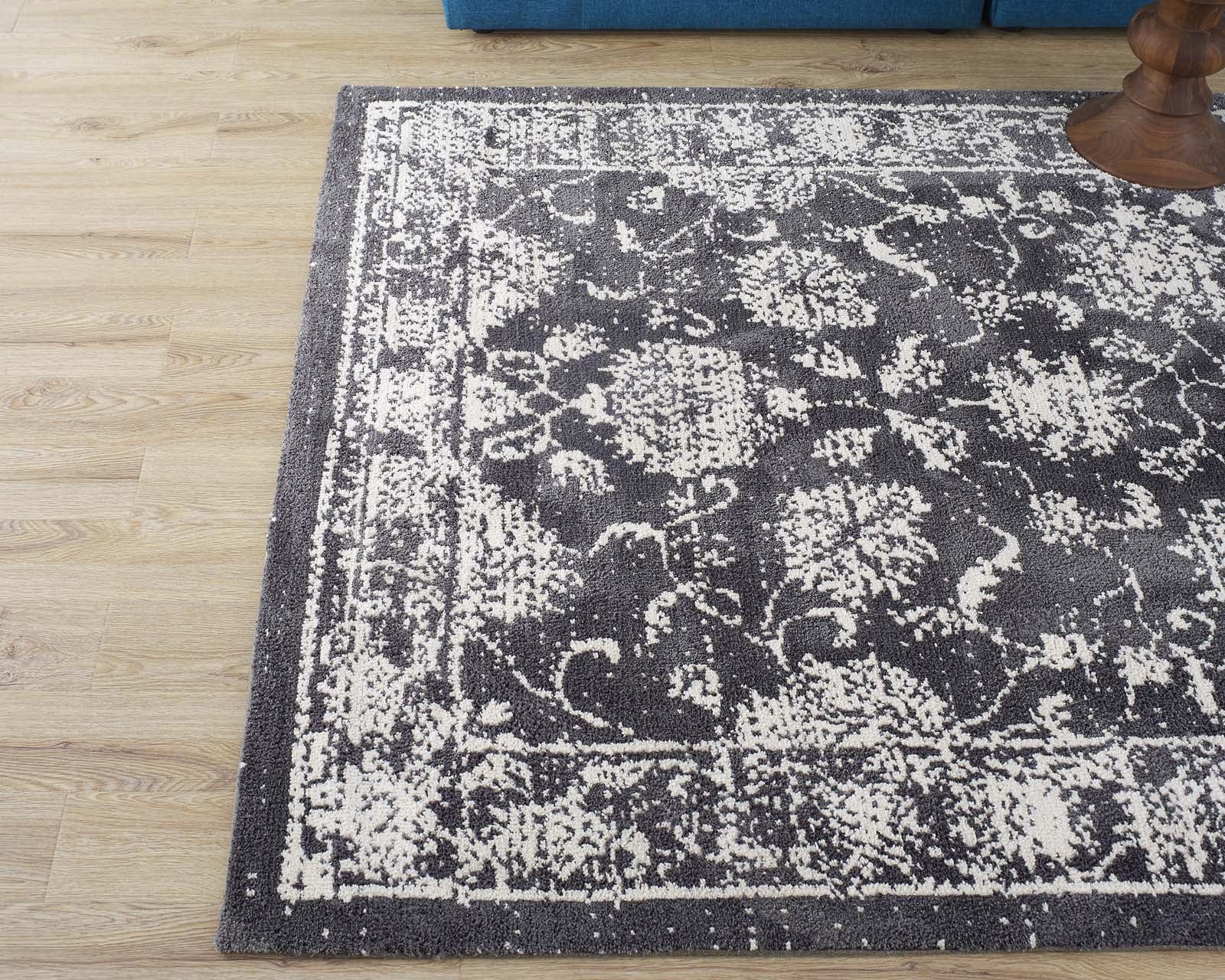 Kazia Distressed Floral Lattice Area Rug by Modway