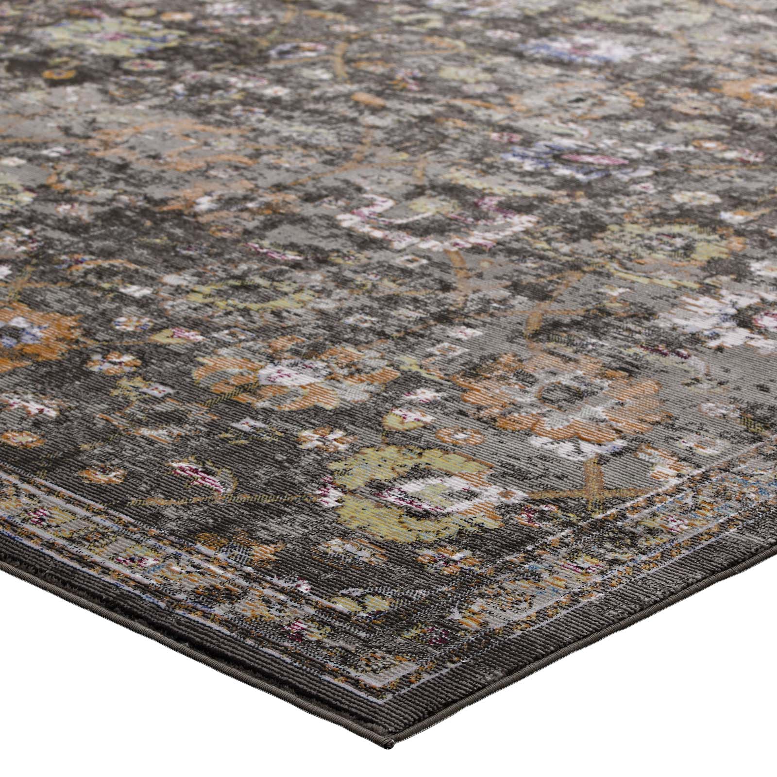 Minu Distressed Floral Lattice Area Rug by Modway