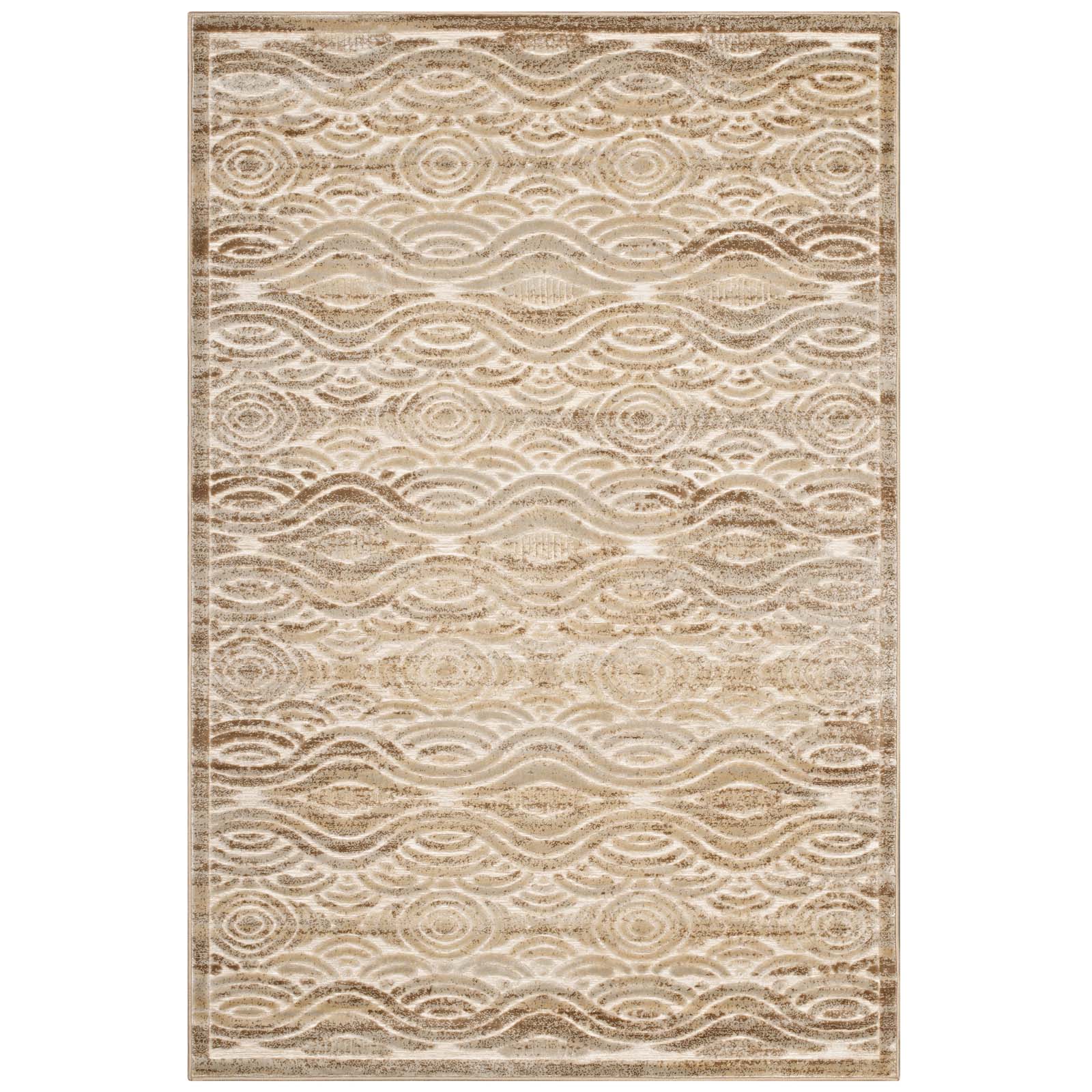 Kennocha Rustic Vintage Abstract Waves Area Rug by Modway