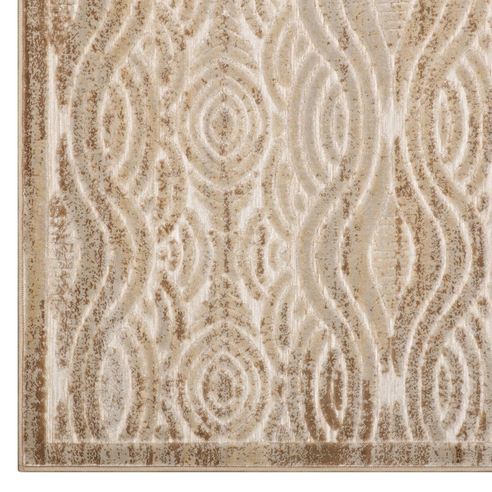 Kennocha Rustic Vintage Abstract Waves Area Rug by Modway