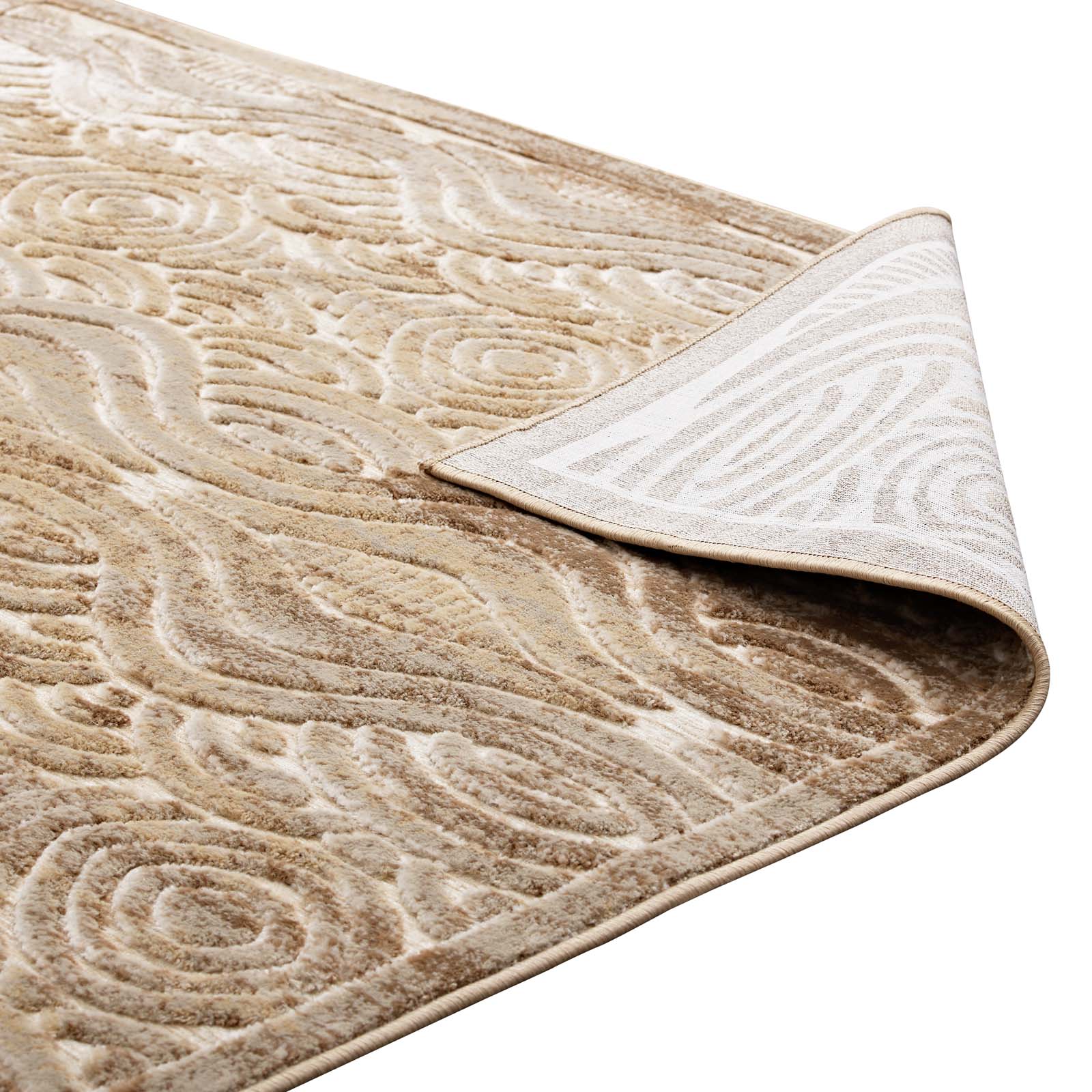 Kennocha Rustic Vintage Abstract Waves Area Rug by Modway